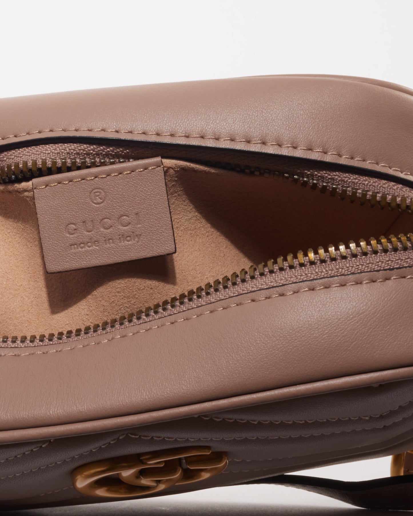 Gucci Blush Leather Marmont Mini Leather Camera Bag