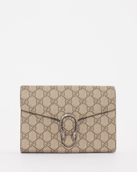 Gucci Monogram GG Canvas Supreme Dionysus Wallet On Chain