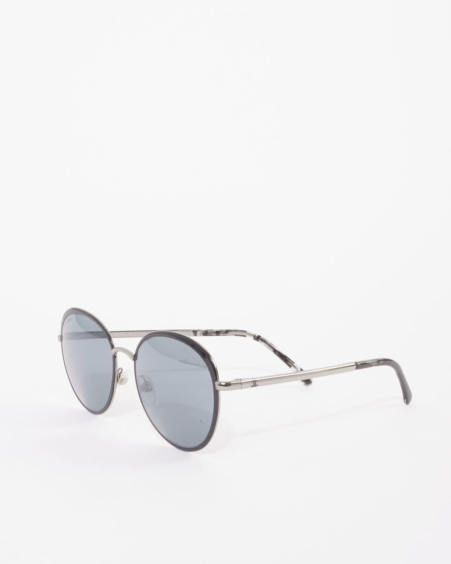 Chanel Black Metal Round Frame C.353/26 Sunglasses