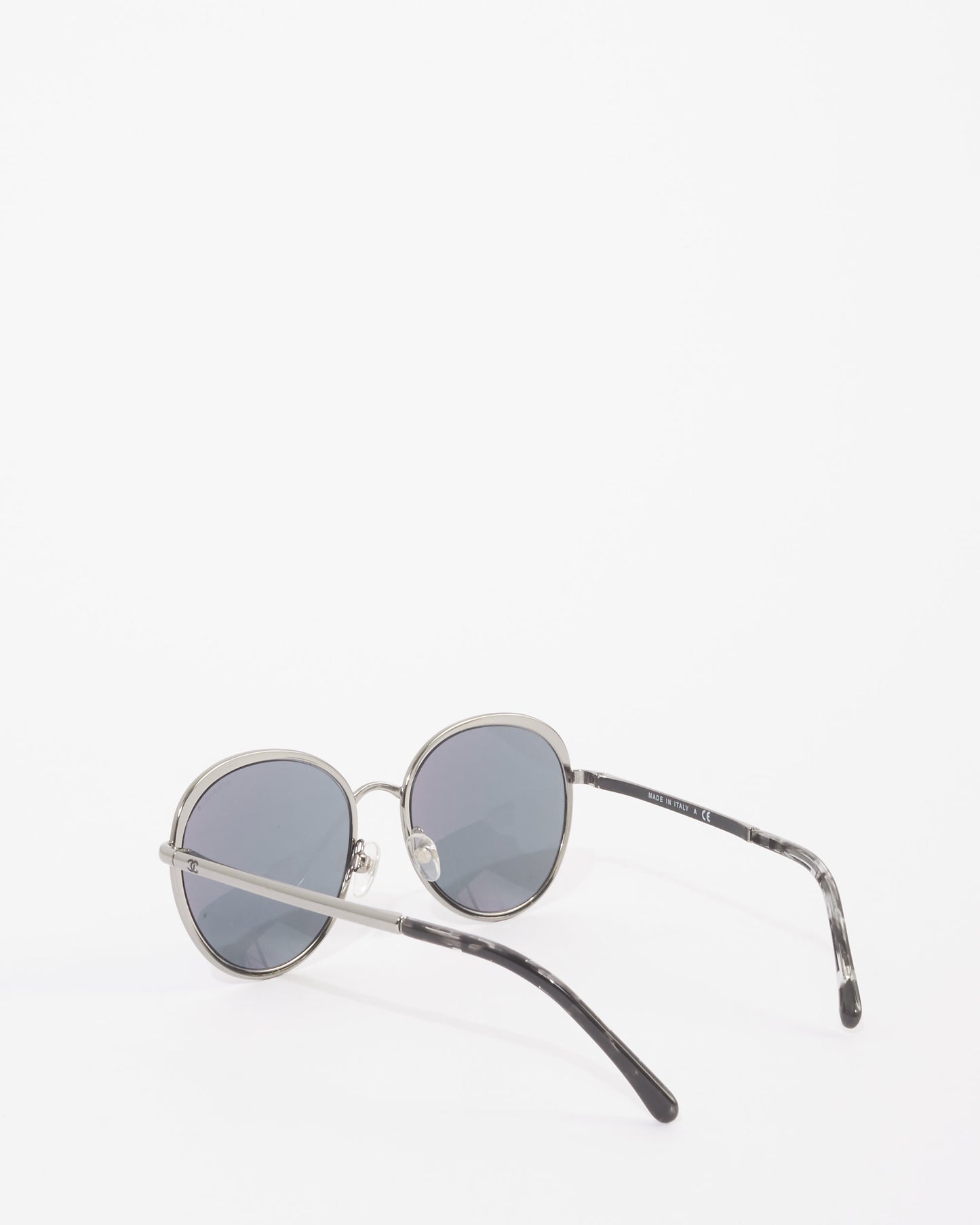 Chanel Black Metal Round Frame C.353/26 Sunglasses