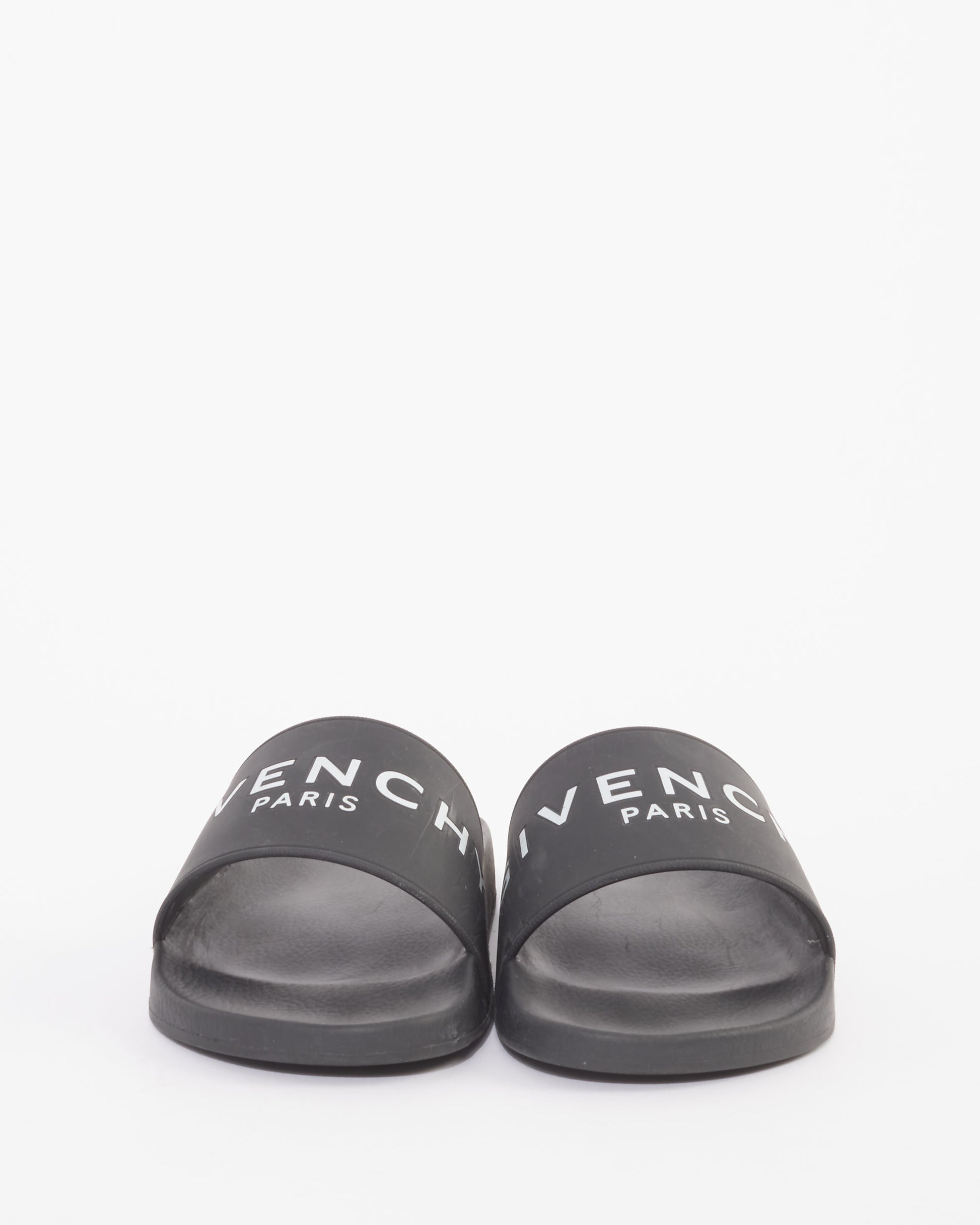 Buy Givenchy Black Rubber Logo Pool Slides 37 Authenticated