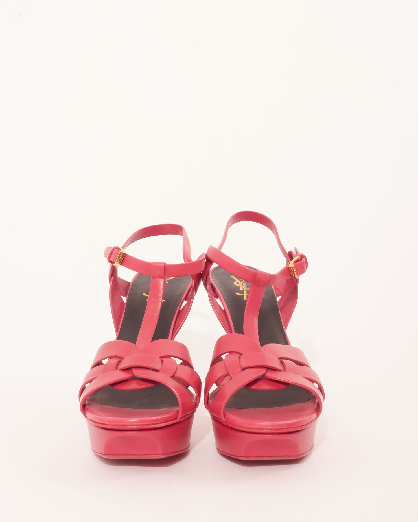 Saint Laurent Pink Leather Platform Tribute Stiletto Heels - 42