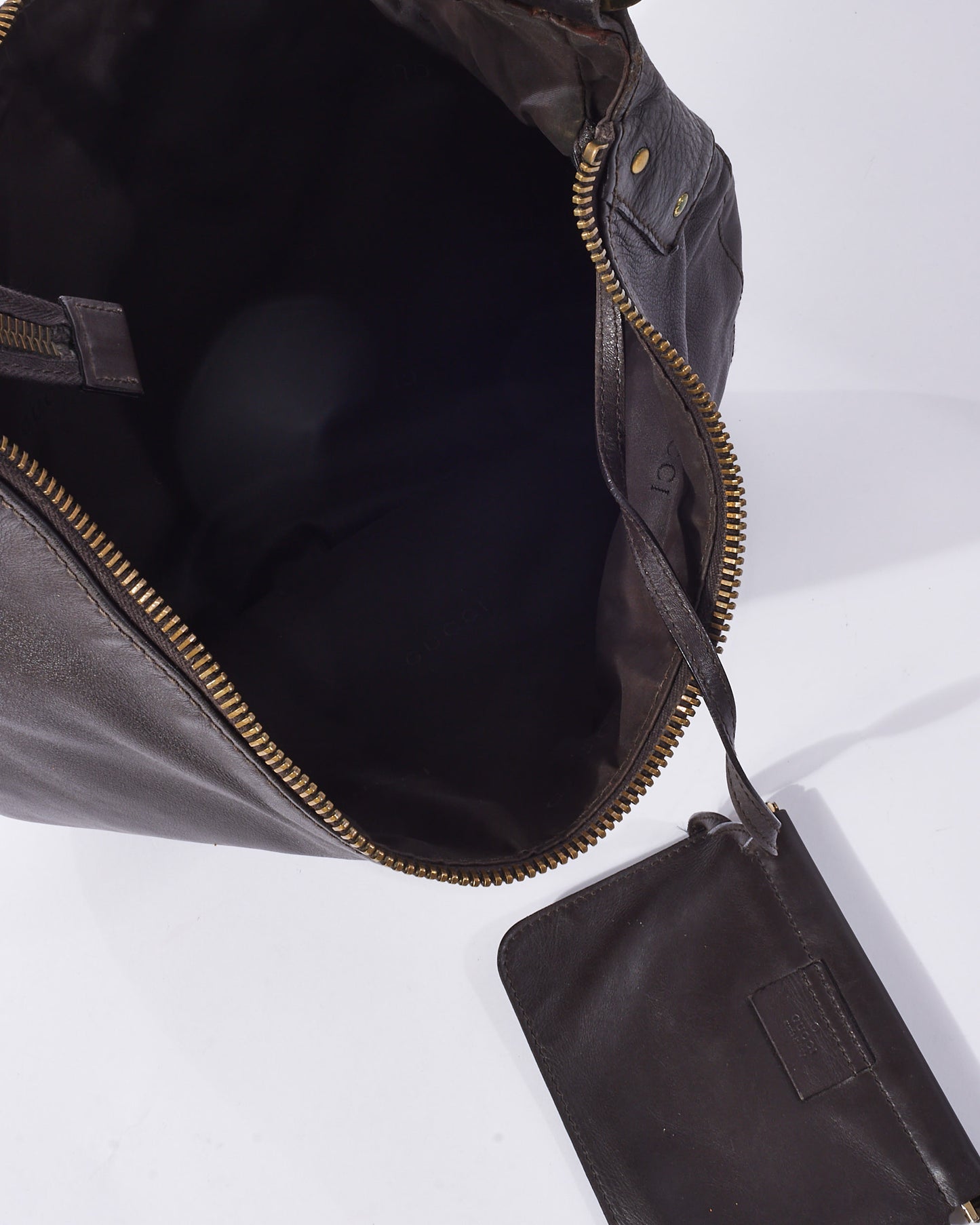 Gucci Vintage Brown Leather Hobo Bag