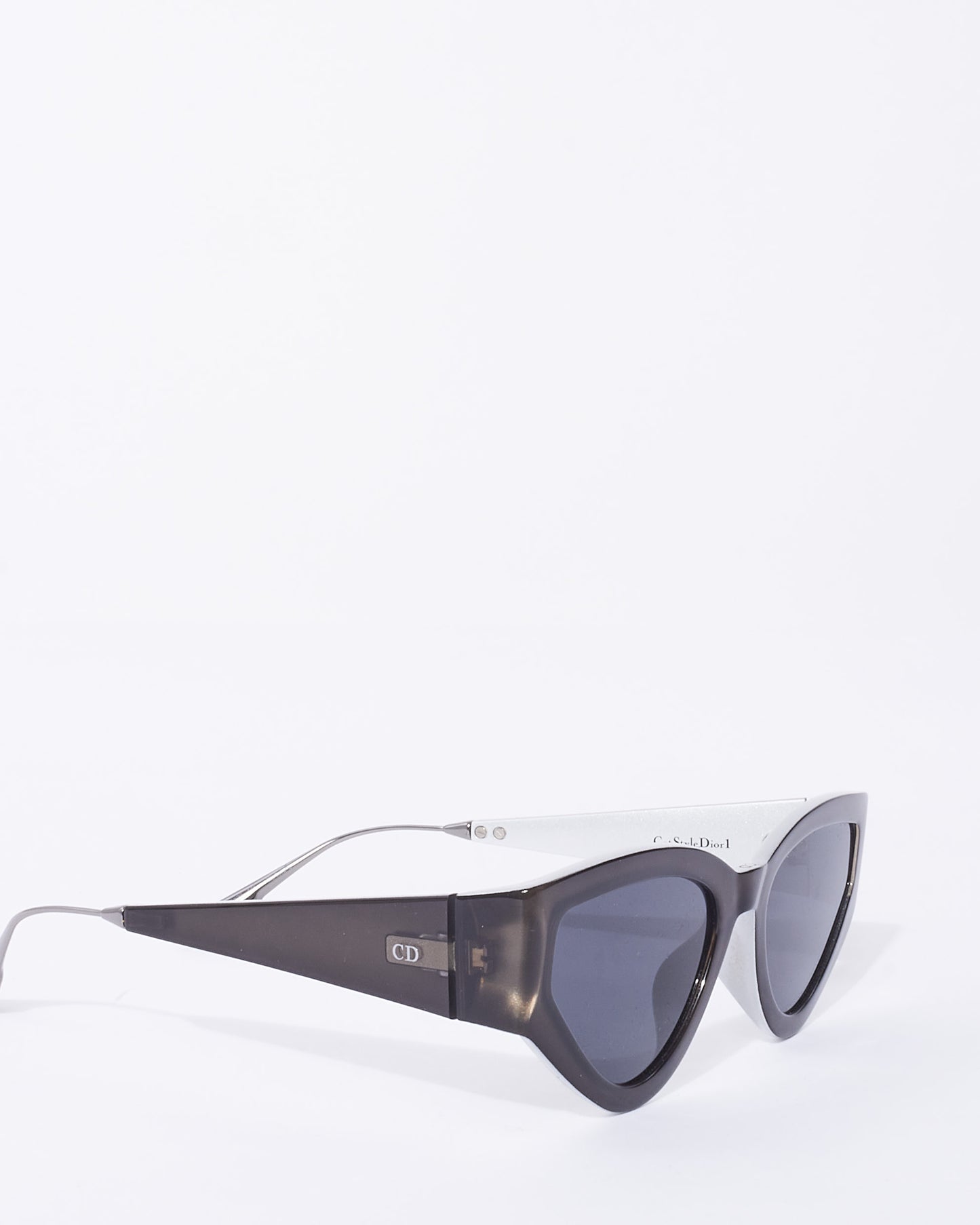 Dior Grey & Silver CatStyleDior1 Sunglasses