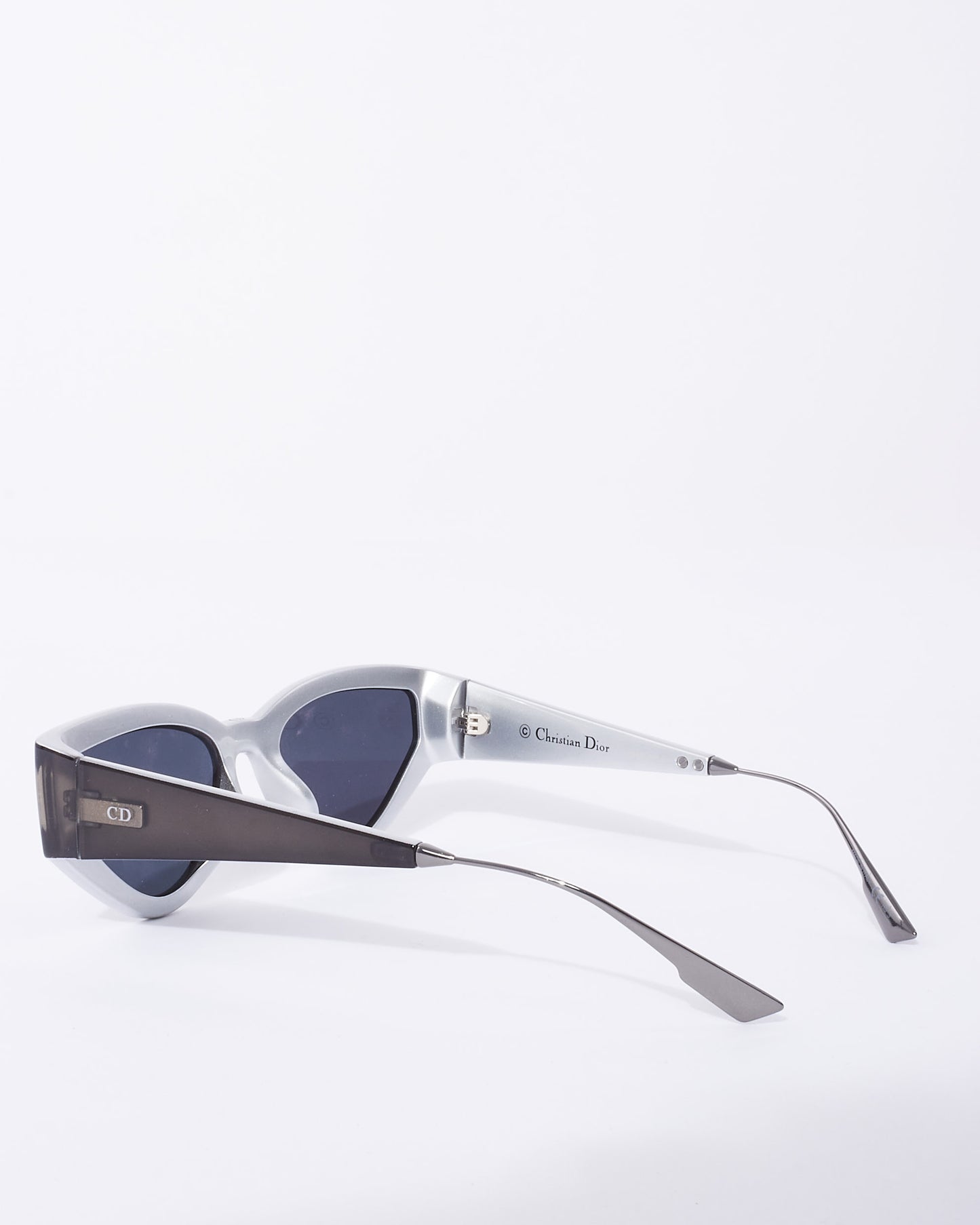 Dior Grey & Silver CatStyleDior1 Sunglasses
