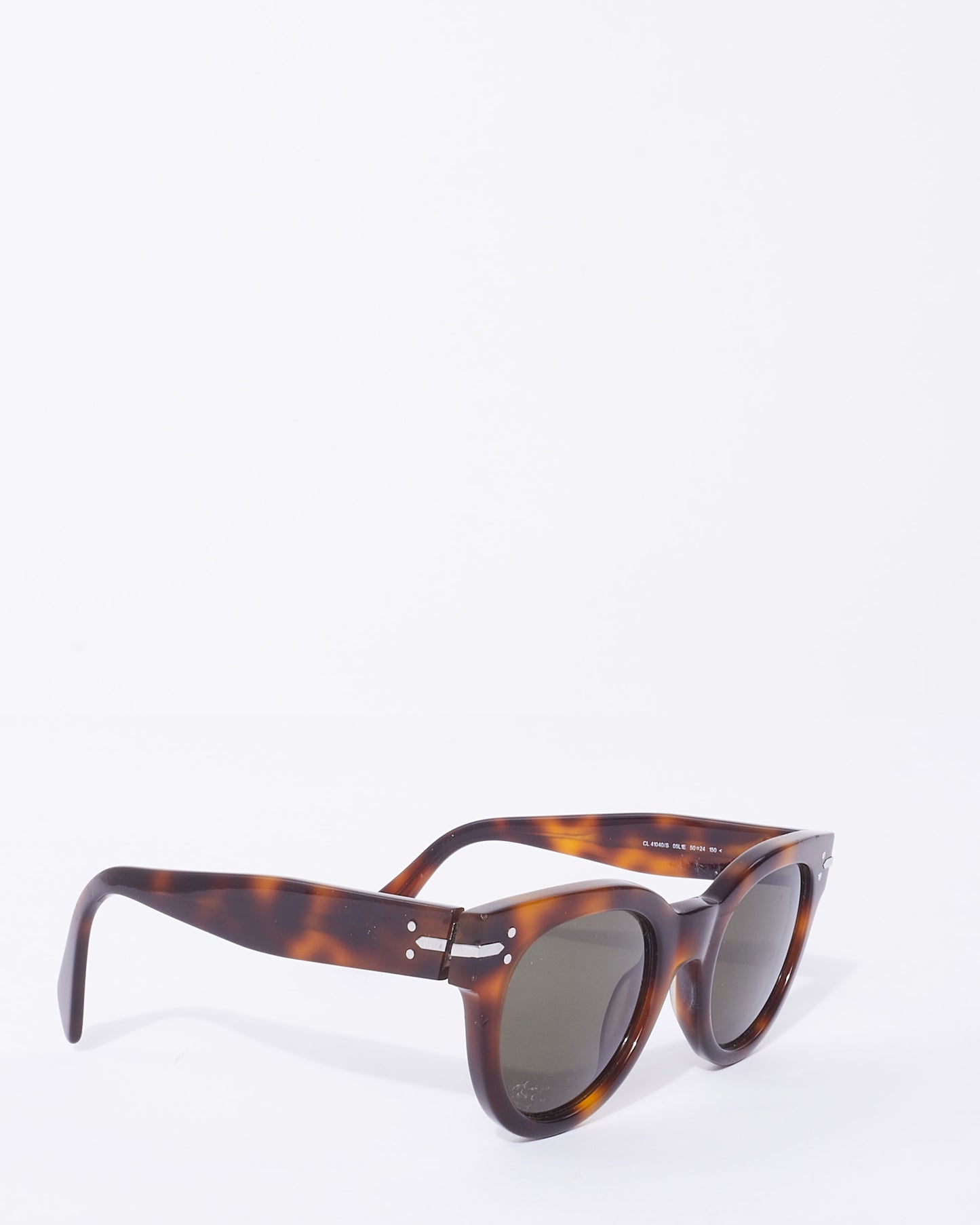 Celine Brown Tortoise CL 41040/S Round Cat Eye Sunglasses