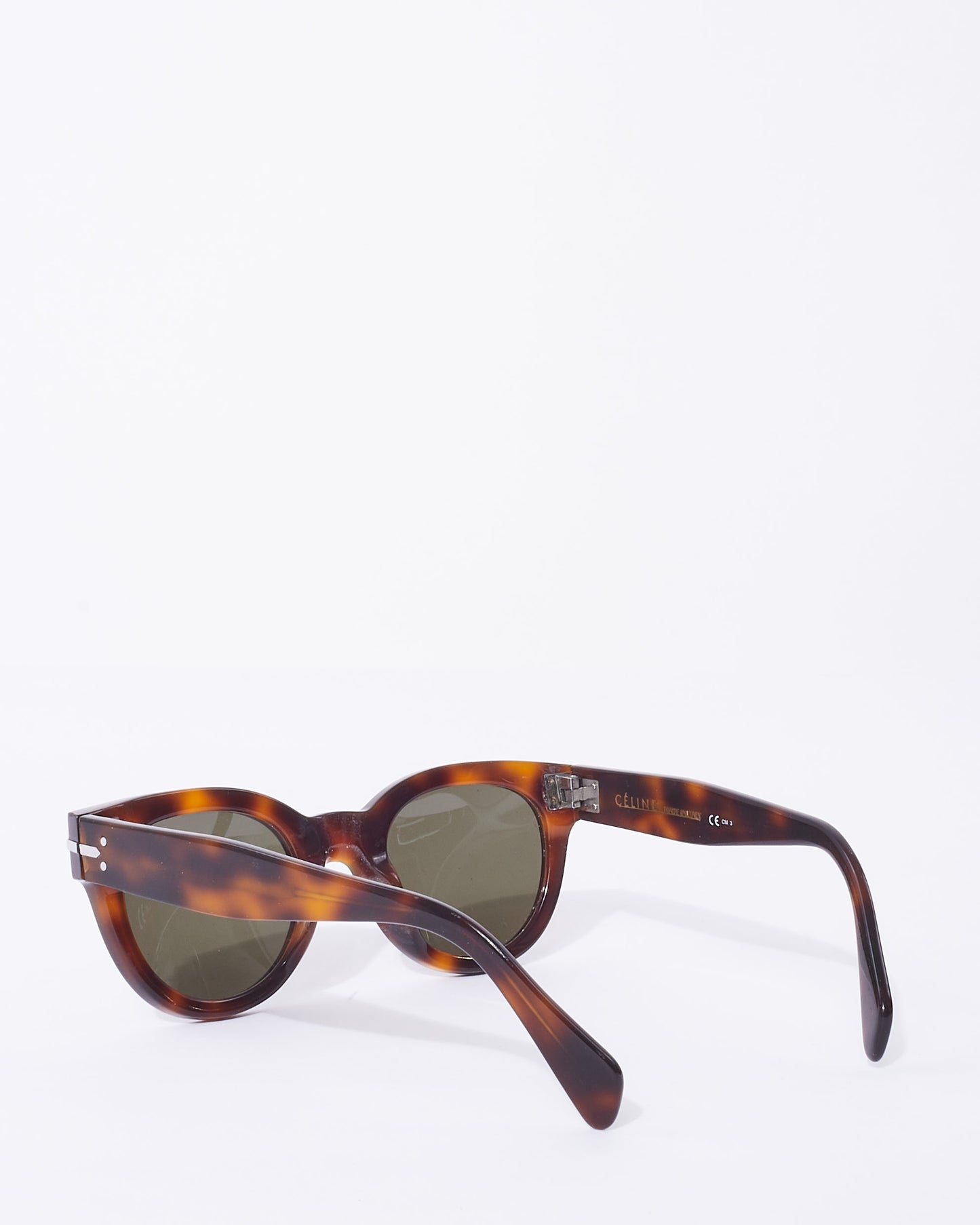 Celine Brown Tortoise CL 41040/S Round Cat Eye Sunglasses