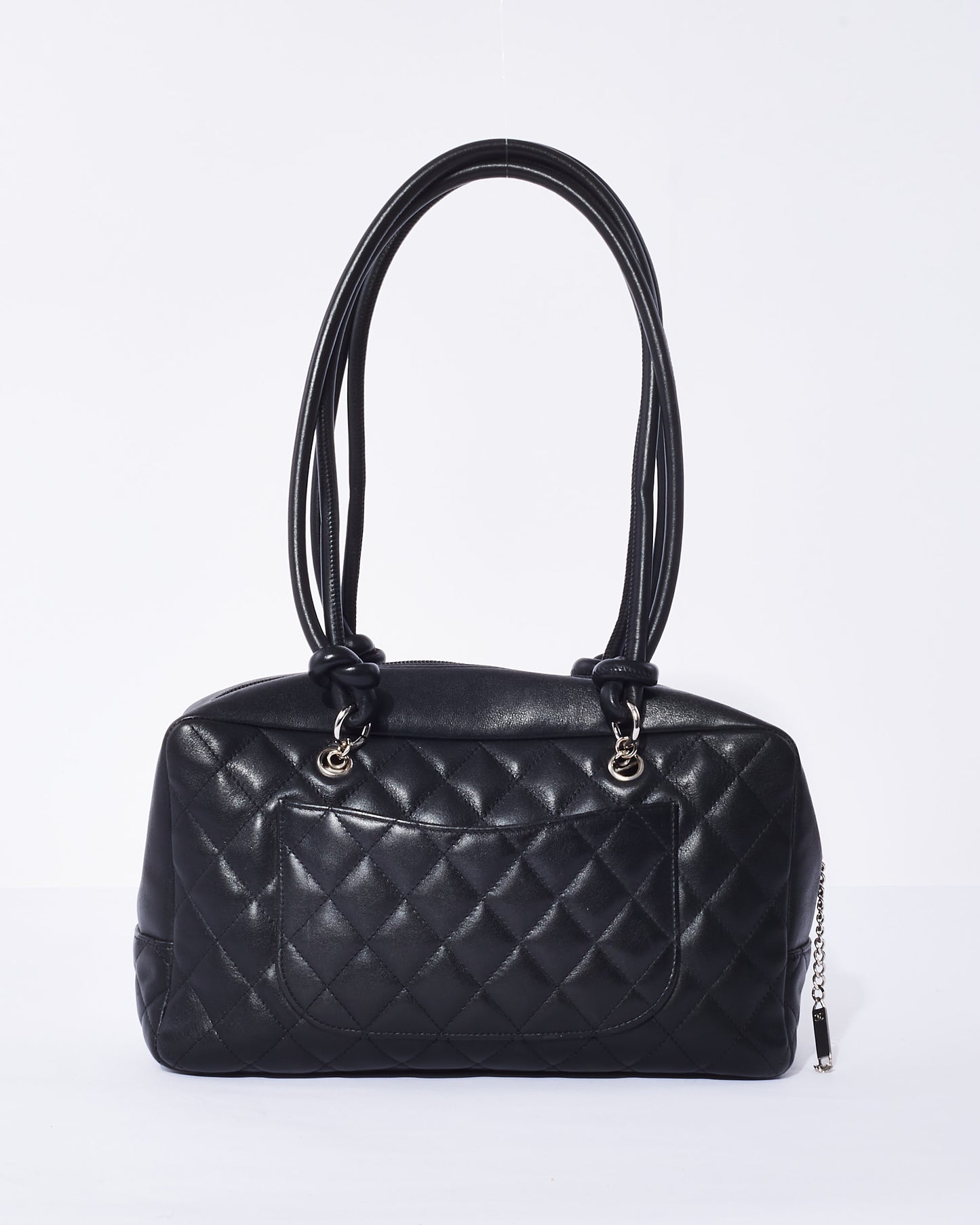 Chanel Vintage Black Leather Cambon Shoulder Bag