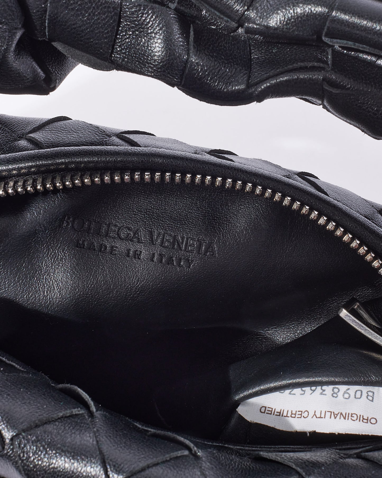 Bottega Veneta Black Intrecciato Leather Mini Jodie