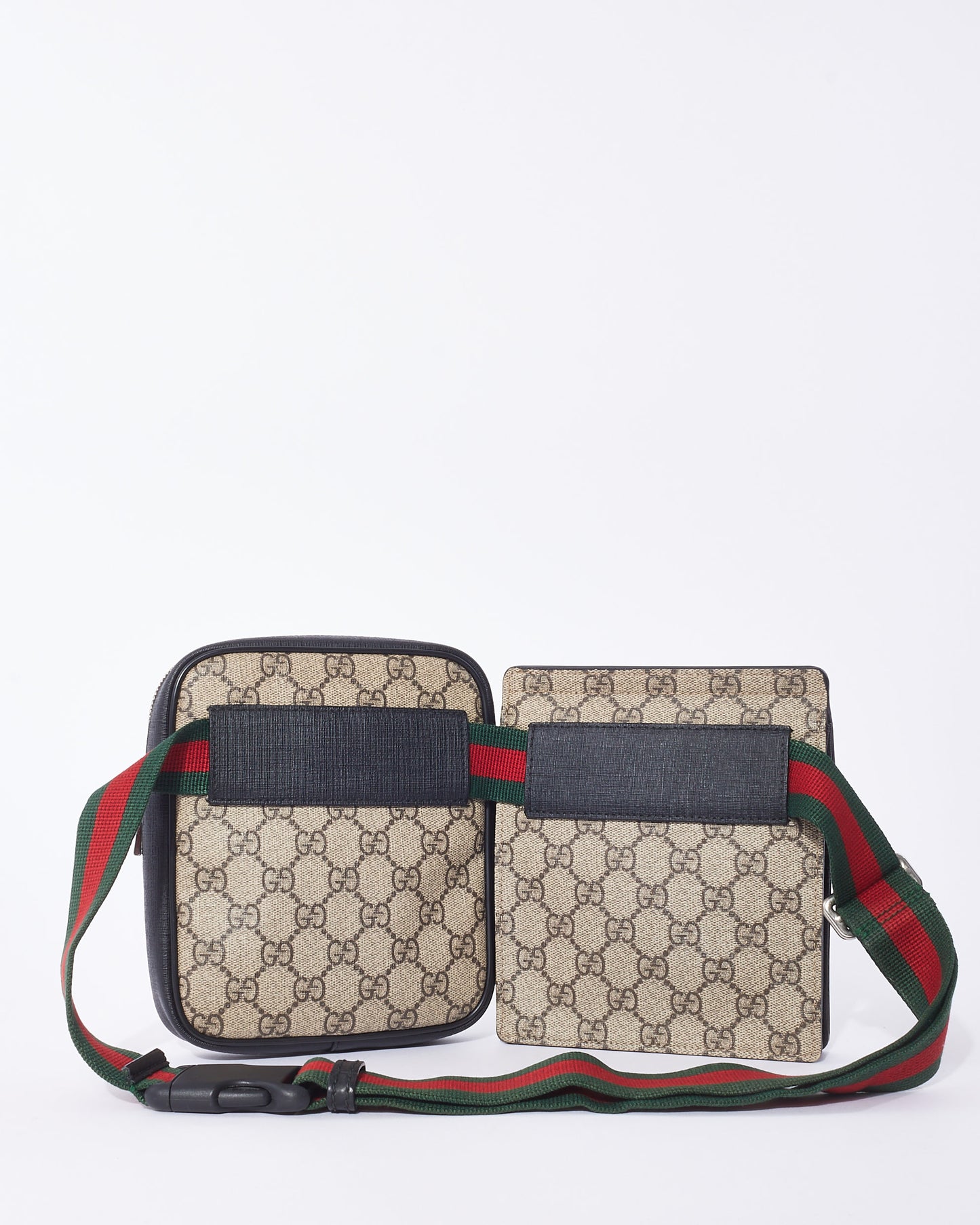 Gucci Monogram GG Supreme Canvas Double Web Belt Bag