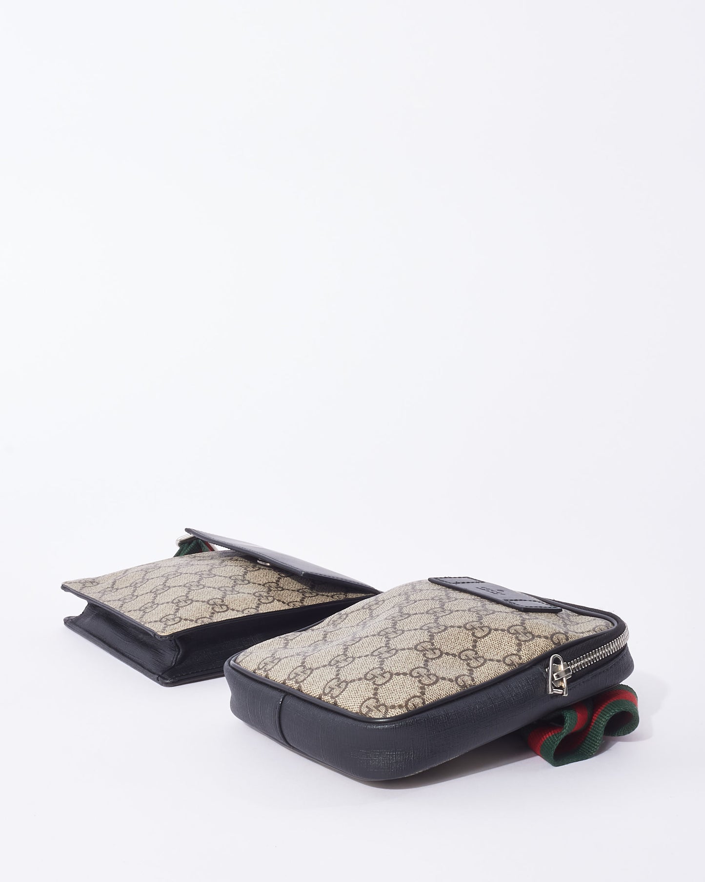 Gucci Monogram GG Supreme Canvas Double Web Belt Bag