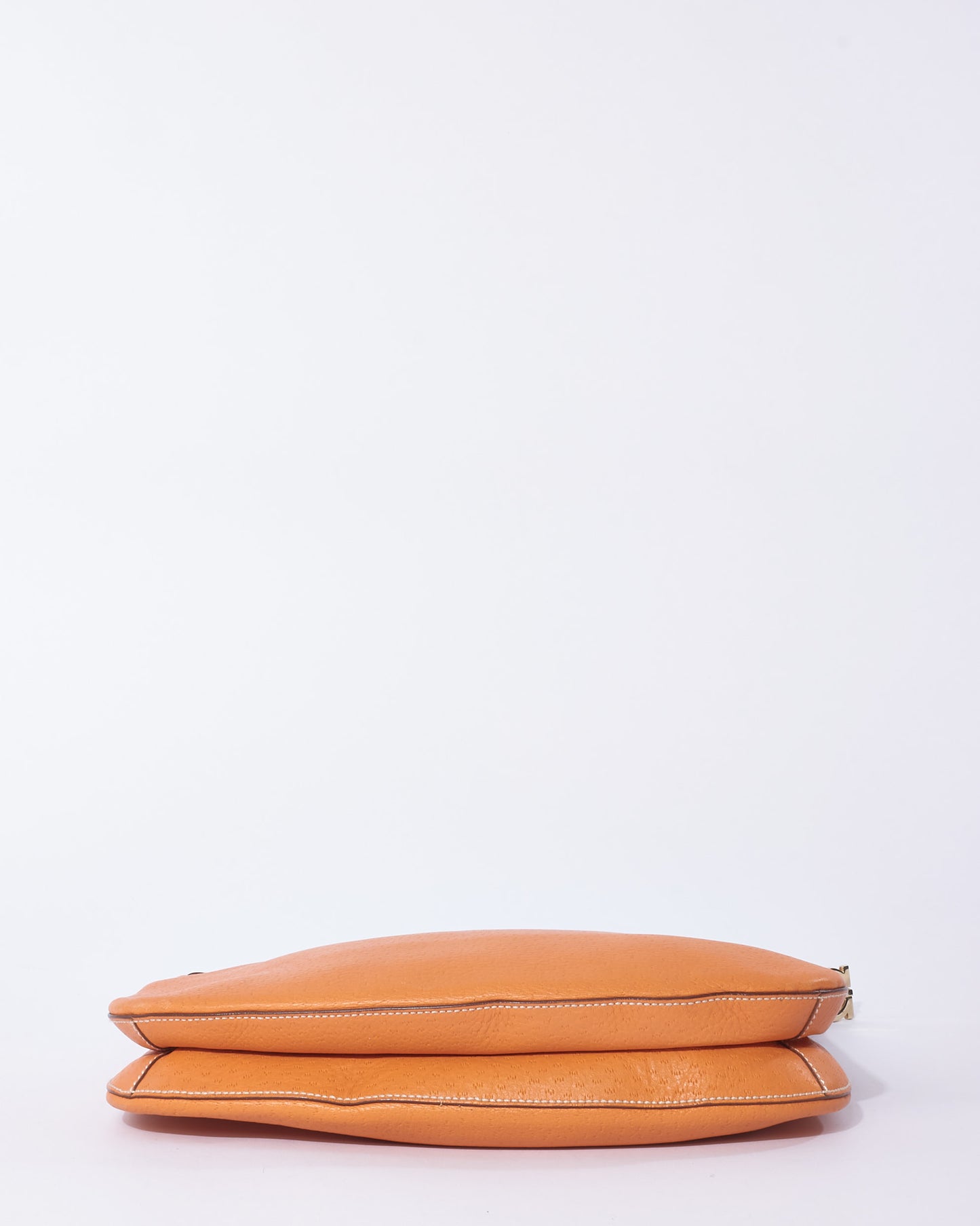 Salvatore Ferragamo Orange Leather Hobo Shoulder Bag