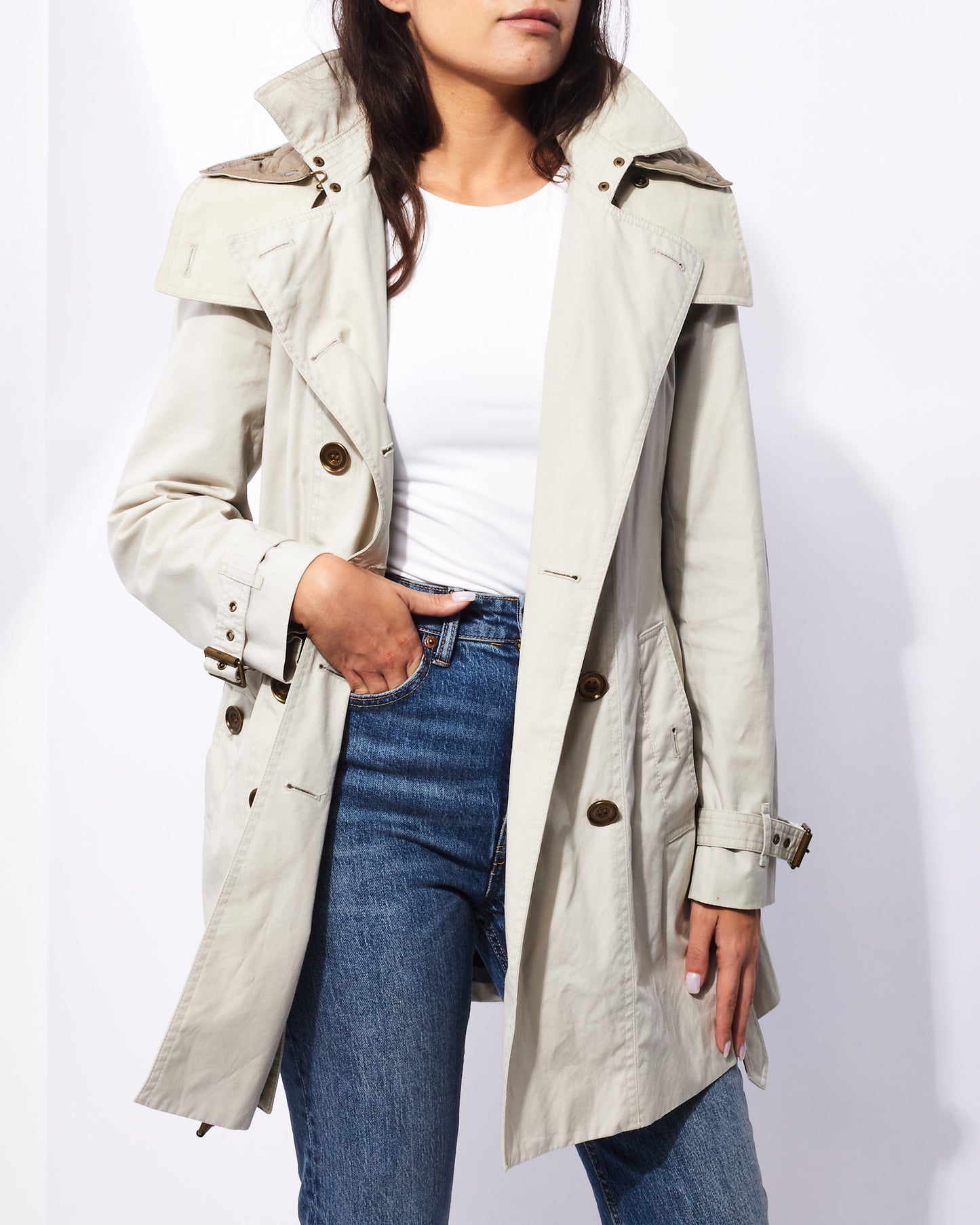 Burberry Beige Double Layer Vest & Trench Coat - 10