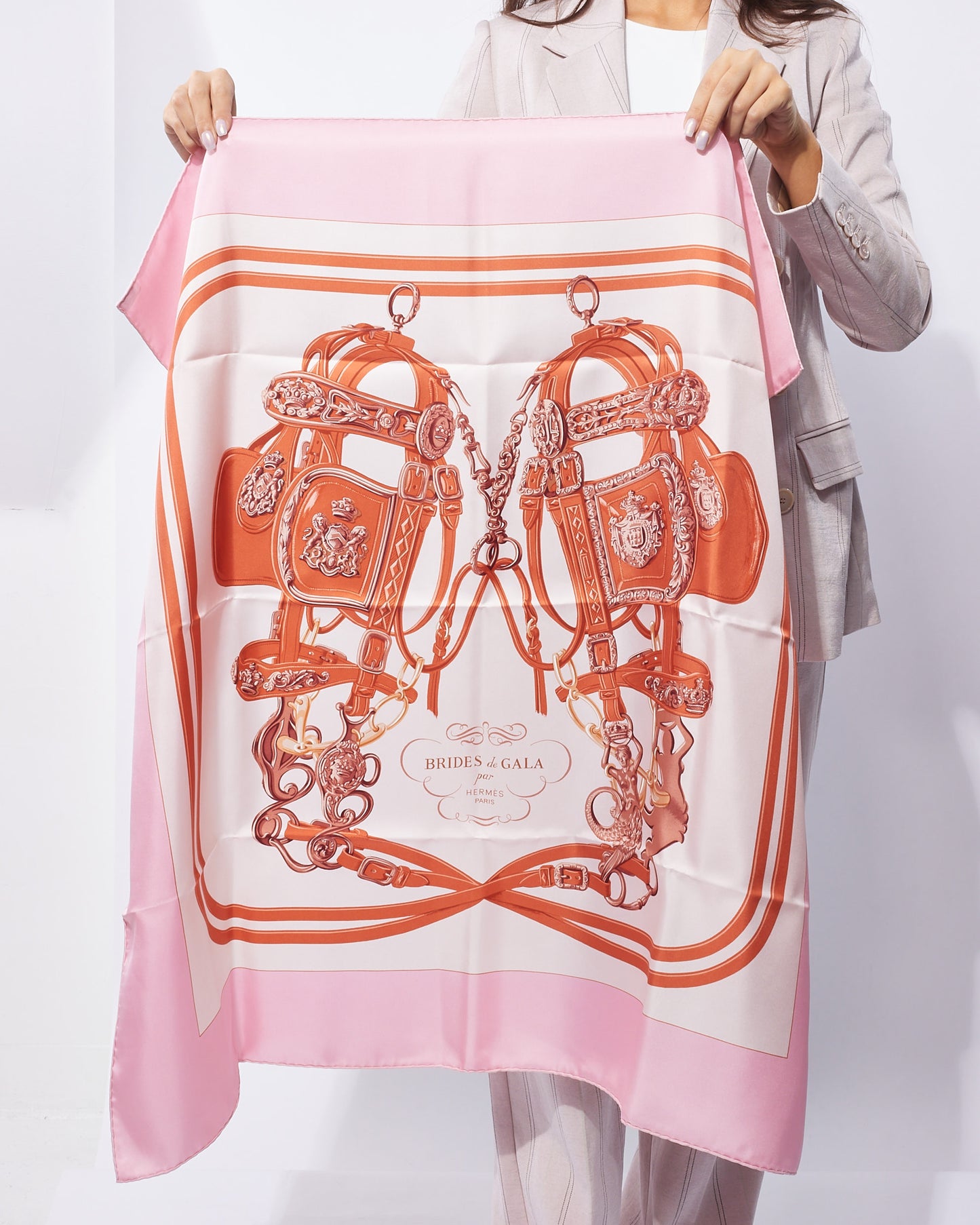 Hermès Light Pink Multi "Brides De Gala" Silk Scarf