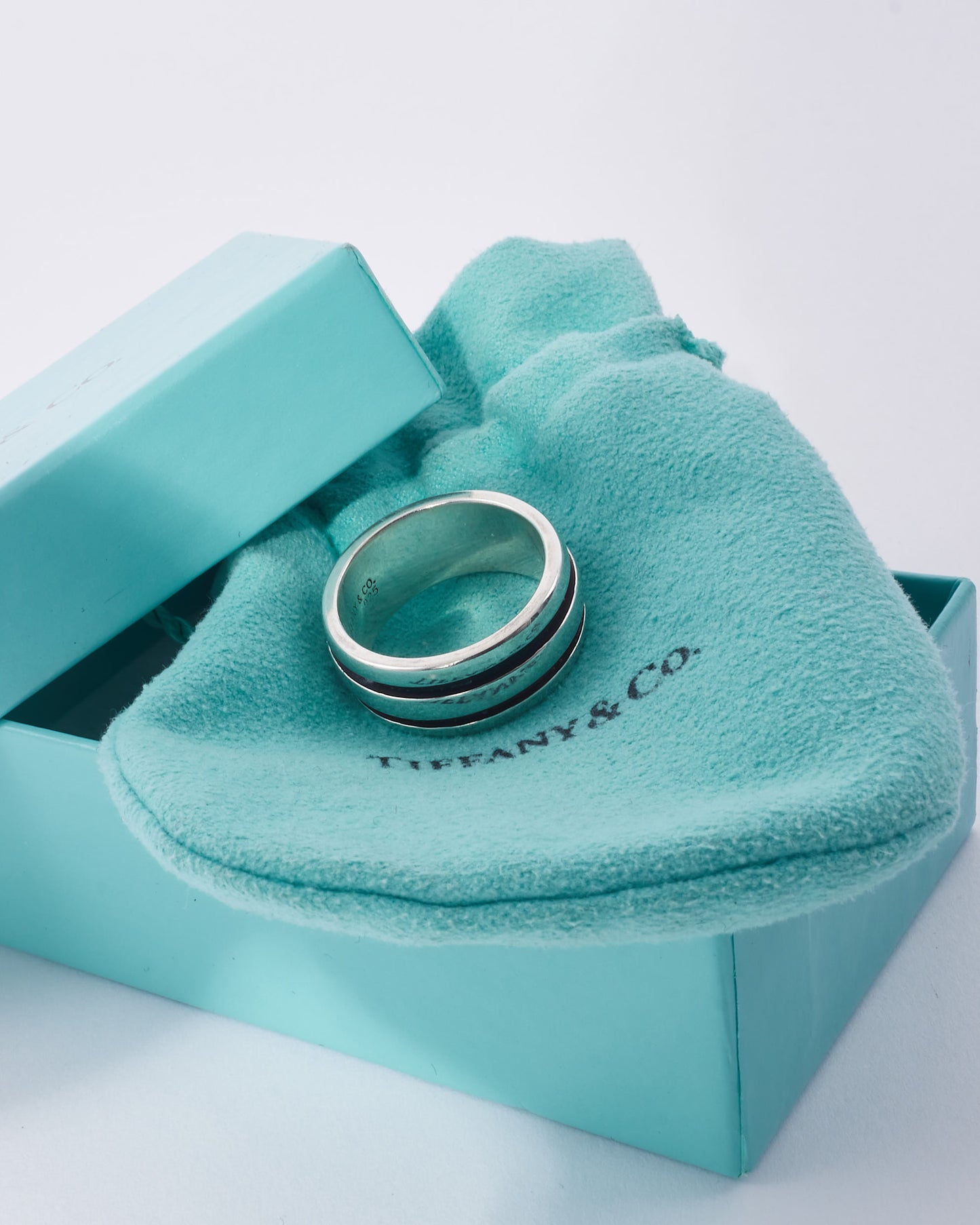 Tiffany & Co. Vintage Silver Atlas Groove Ring - 6