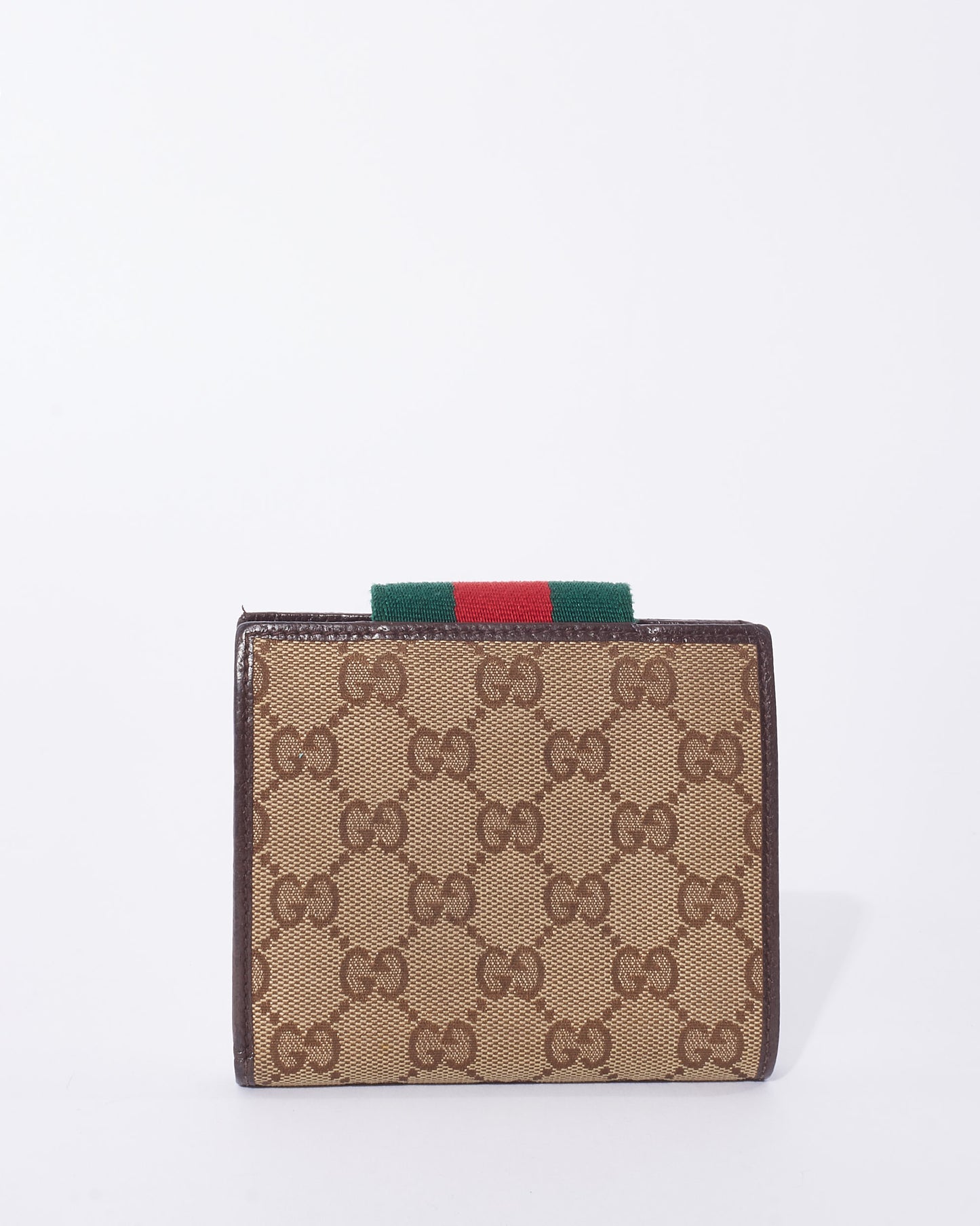 Gucci GG Monogram Canvas Web Compact Wallet