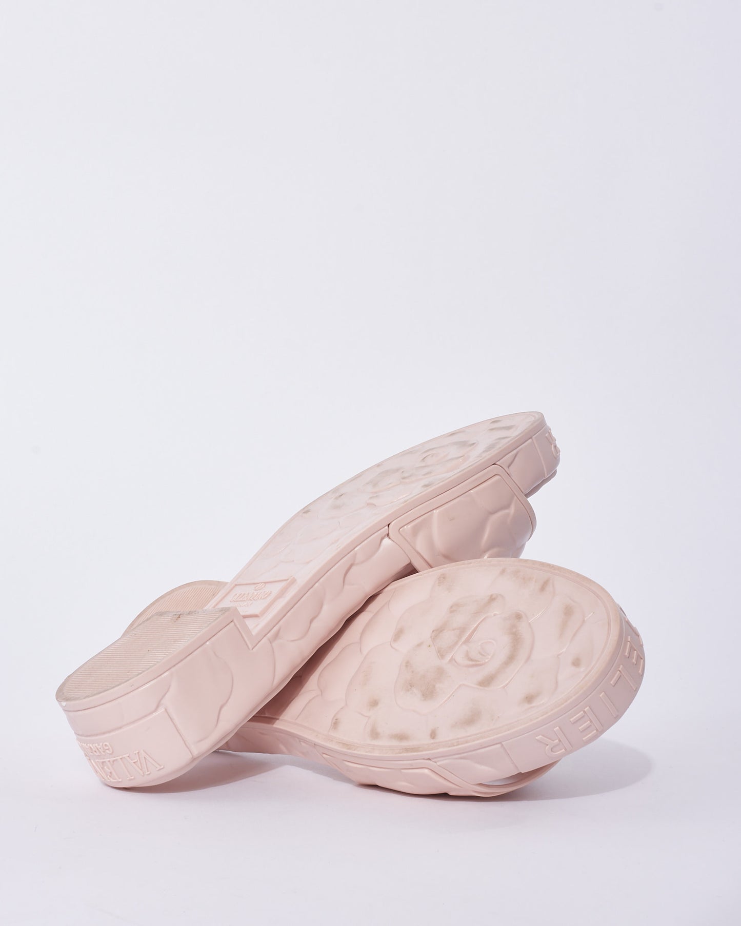 Valentino Atelier Pink Floral Rubber Platform Slide Sandals - 38