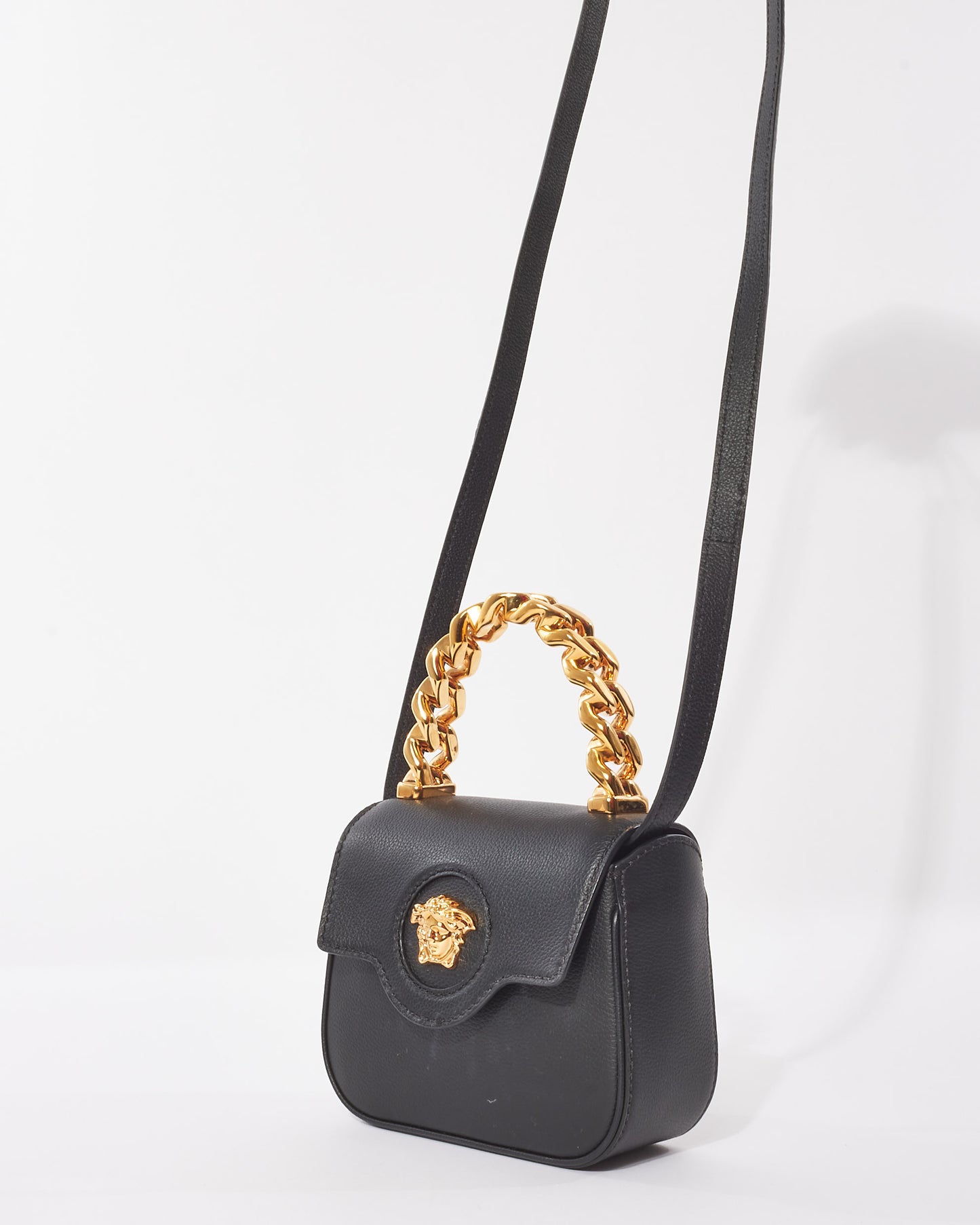 Versace Black Leather "La Medusa" Mini Bag