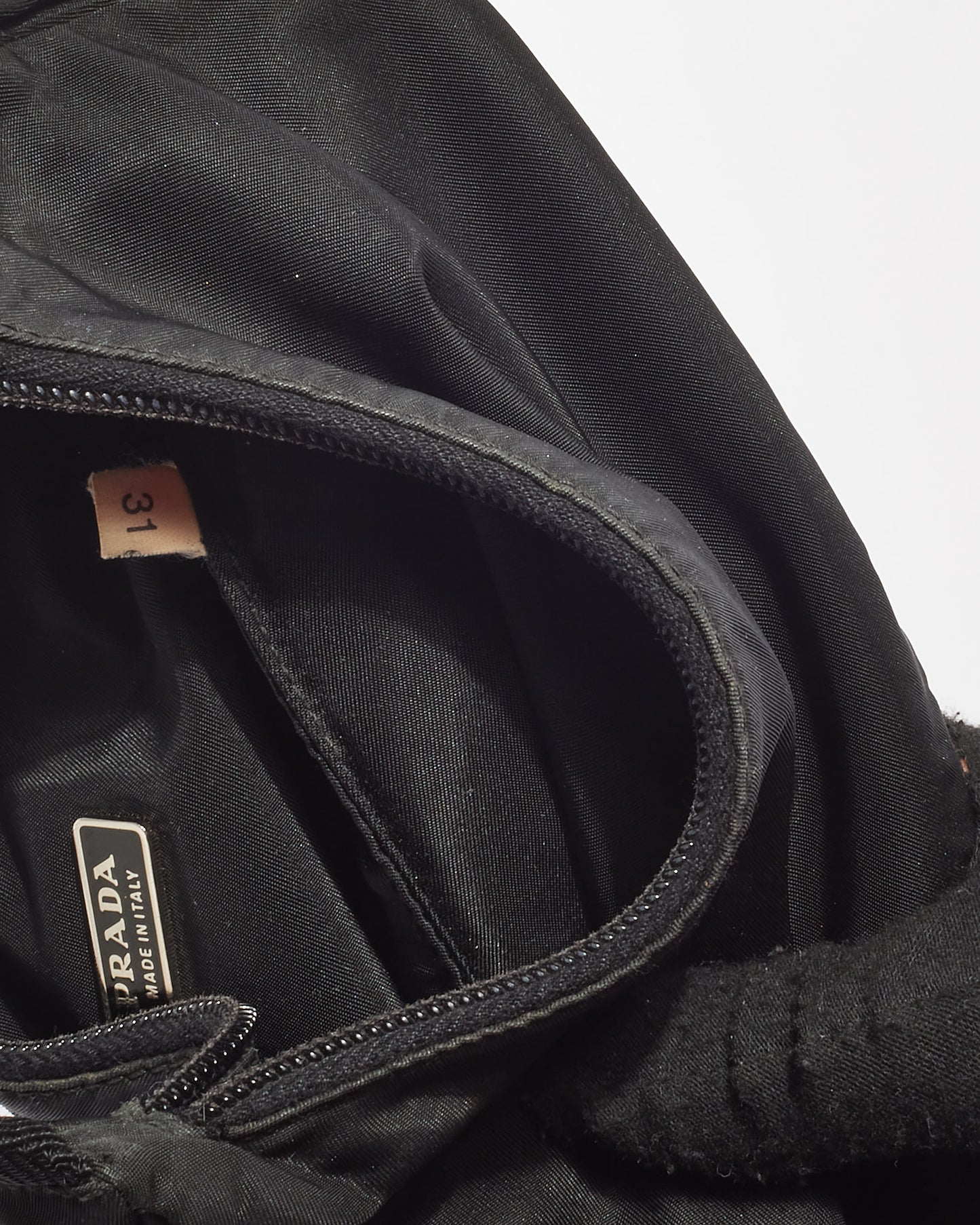 Prada Vintage Black Nylon Tessuto Mini Hobo Bag