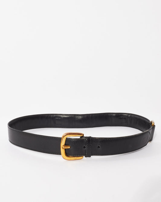 Gucci Vintage Black Leather Horsebit Belt - 80/32