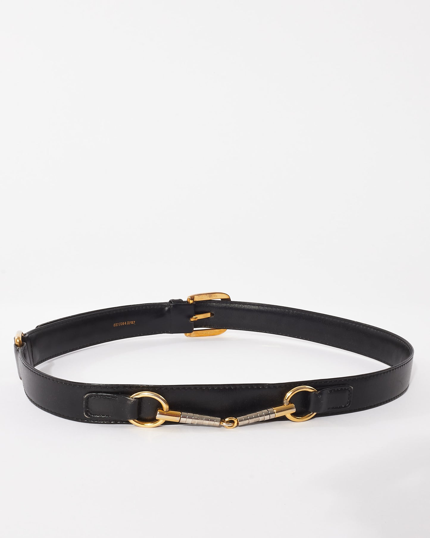Gucci Vintage Black Leather Horsebit Belt - 80/32