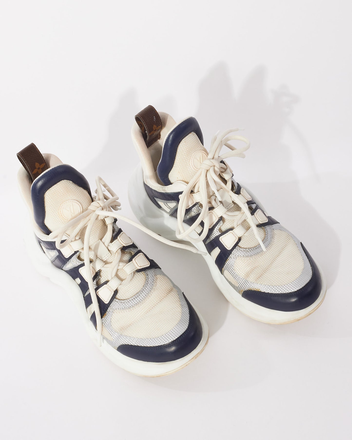 Louis Vuitton White Navy & Pink Archlight Sneakers - 39