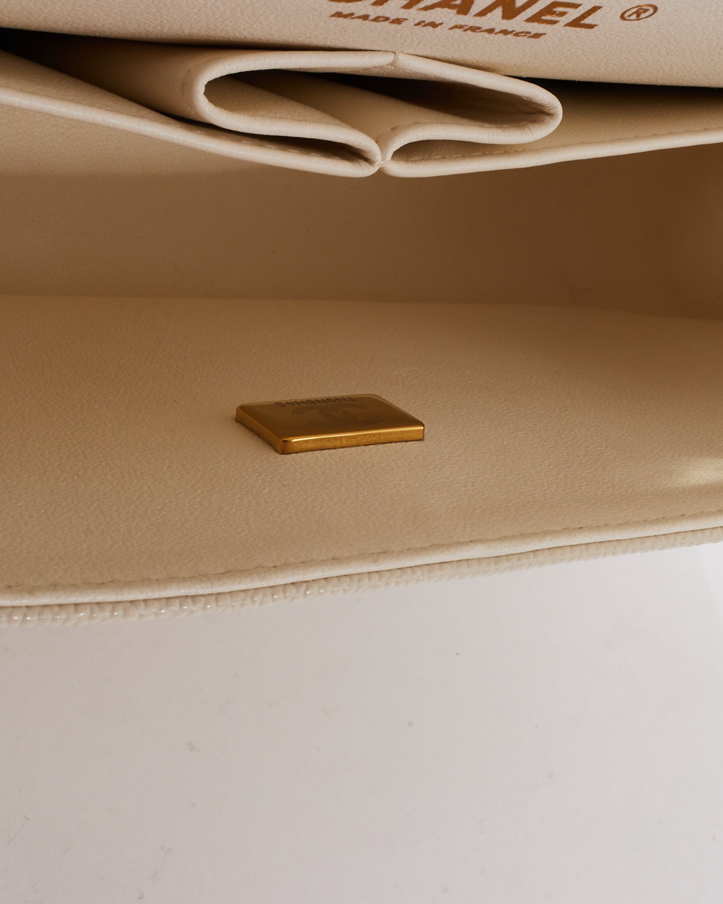 Chanel White Caviar Leather Medium Double Flap Bag CPHW