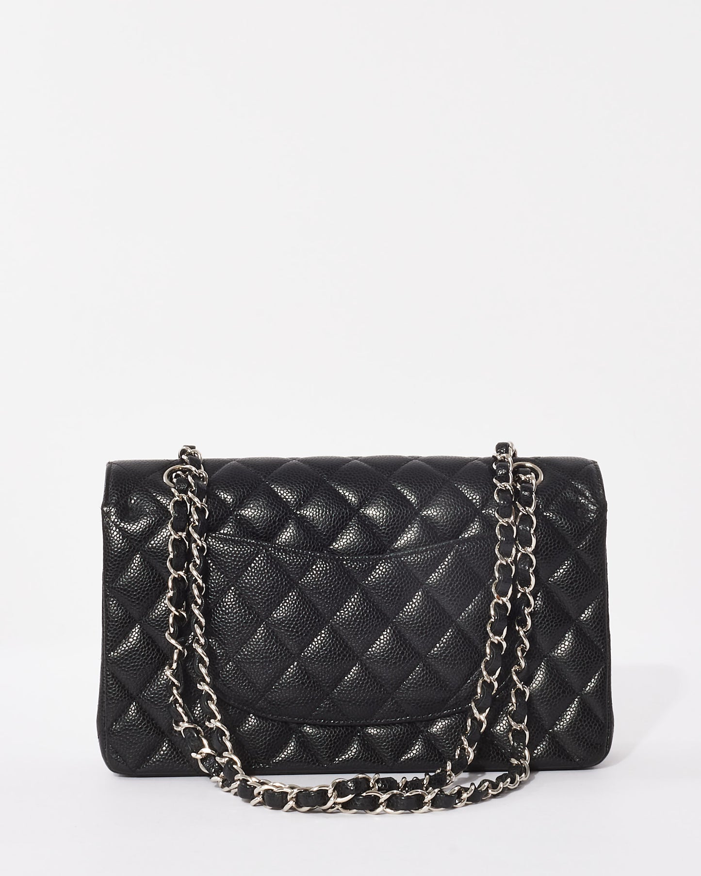 Chanel Black Caviar Leather Classic Medium Double Flap Bag SHW