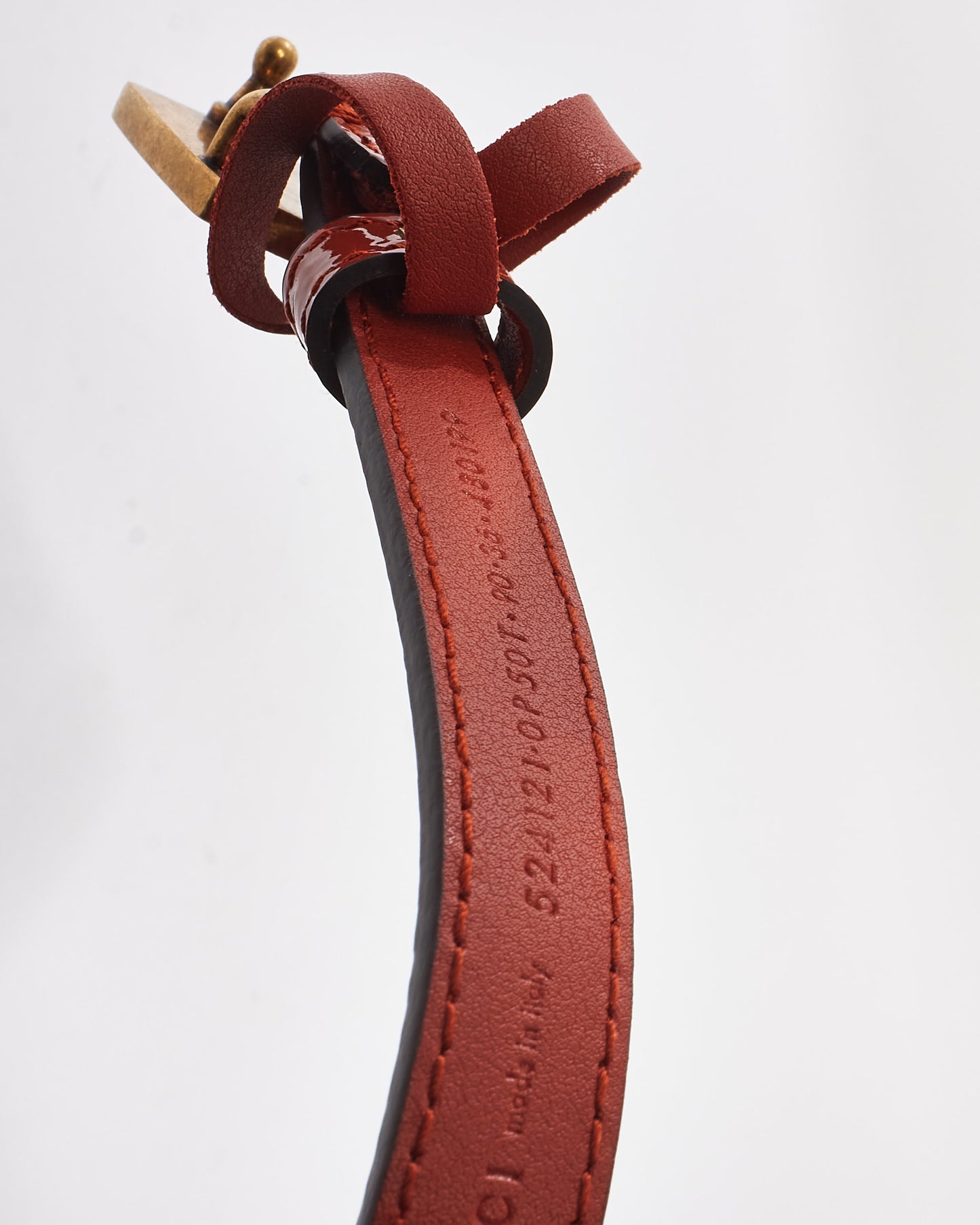 Gucci Orange Patent Leather Thin Logo Belt - 90/36