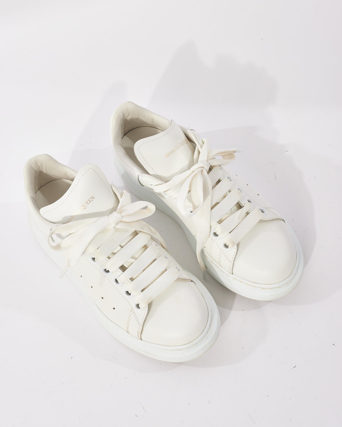 Alexander McQueen White Leather Oversized Sneakers - 35.5