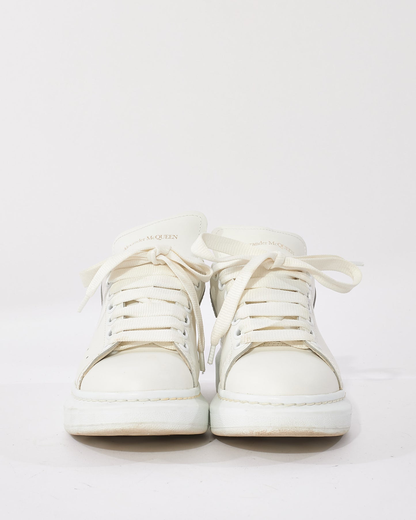 Alexander McQueen White Leather Oversized Sneakers - 35.5