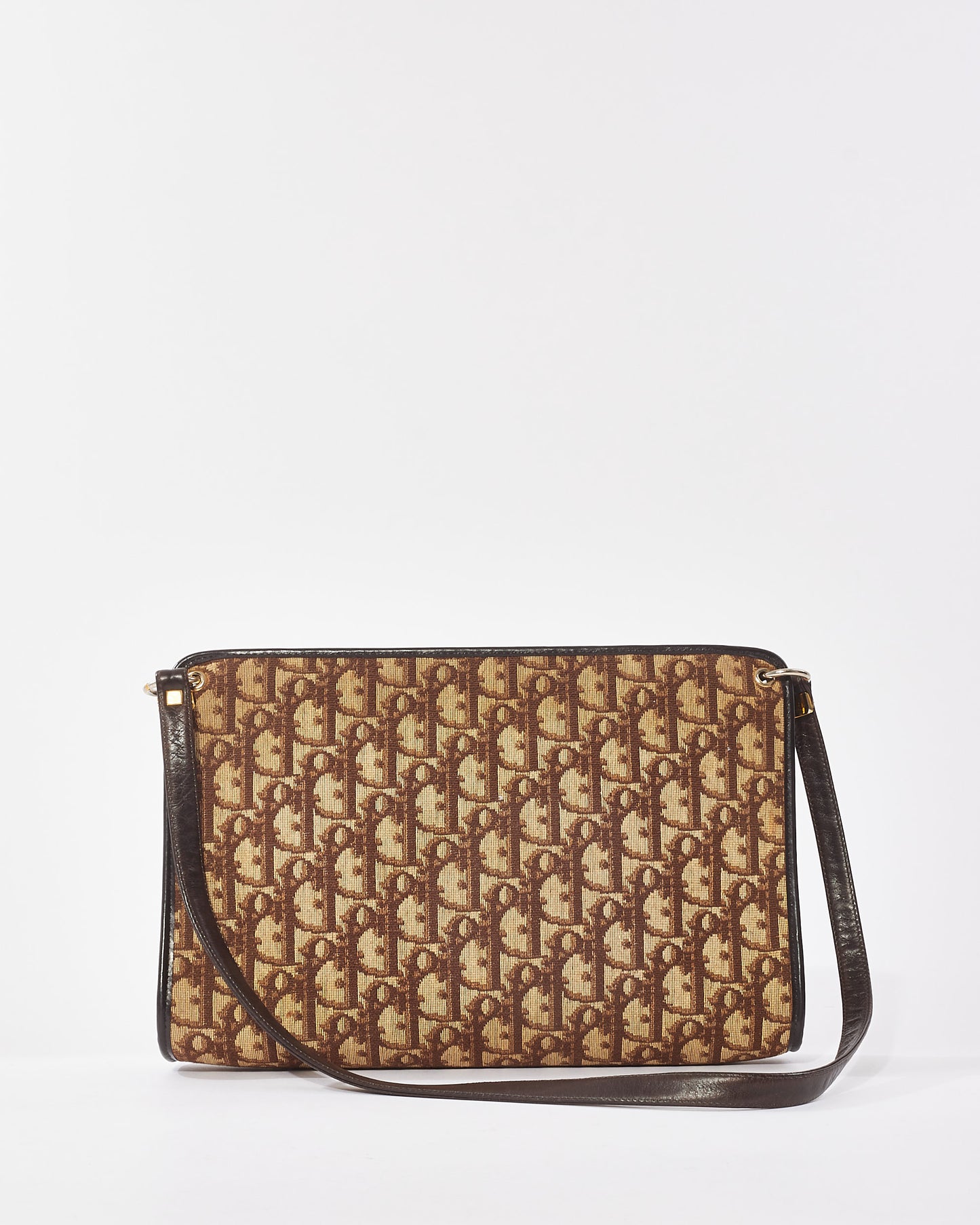 Dior Vintage Brown Oblique Canvas Shoulder Bag