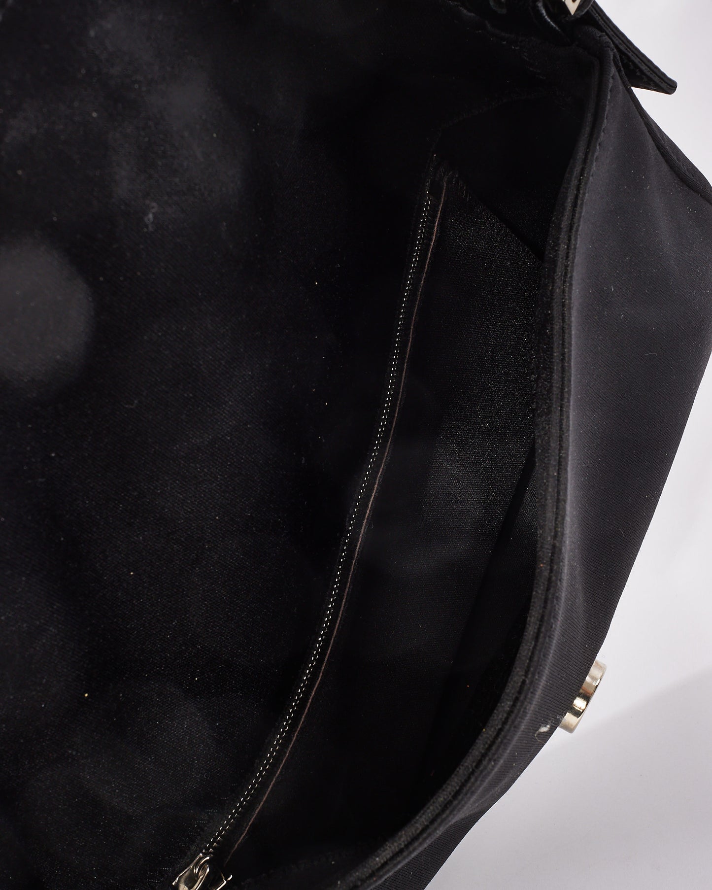 Fendi Vintage Black Neoprene Baguette Shoulder Bag