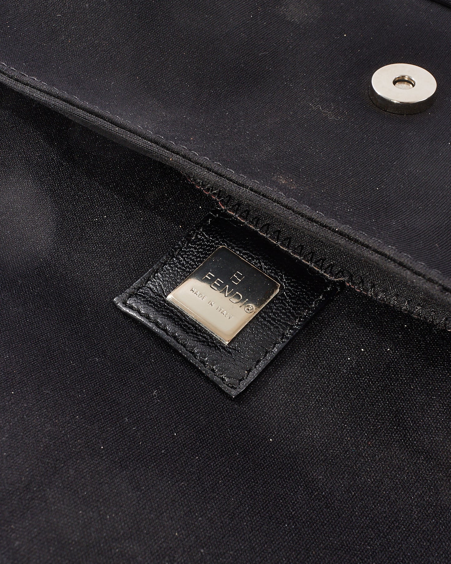 Fendi Vintage Black Neoprene Baguette Shoulder Bag
