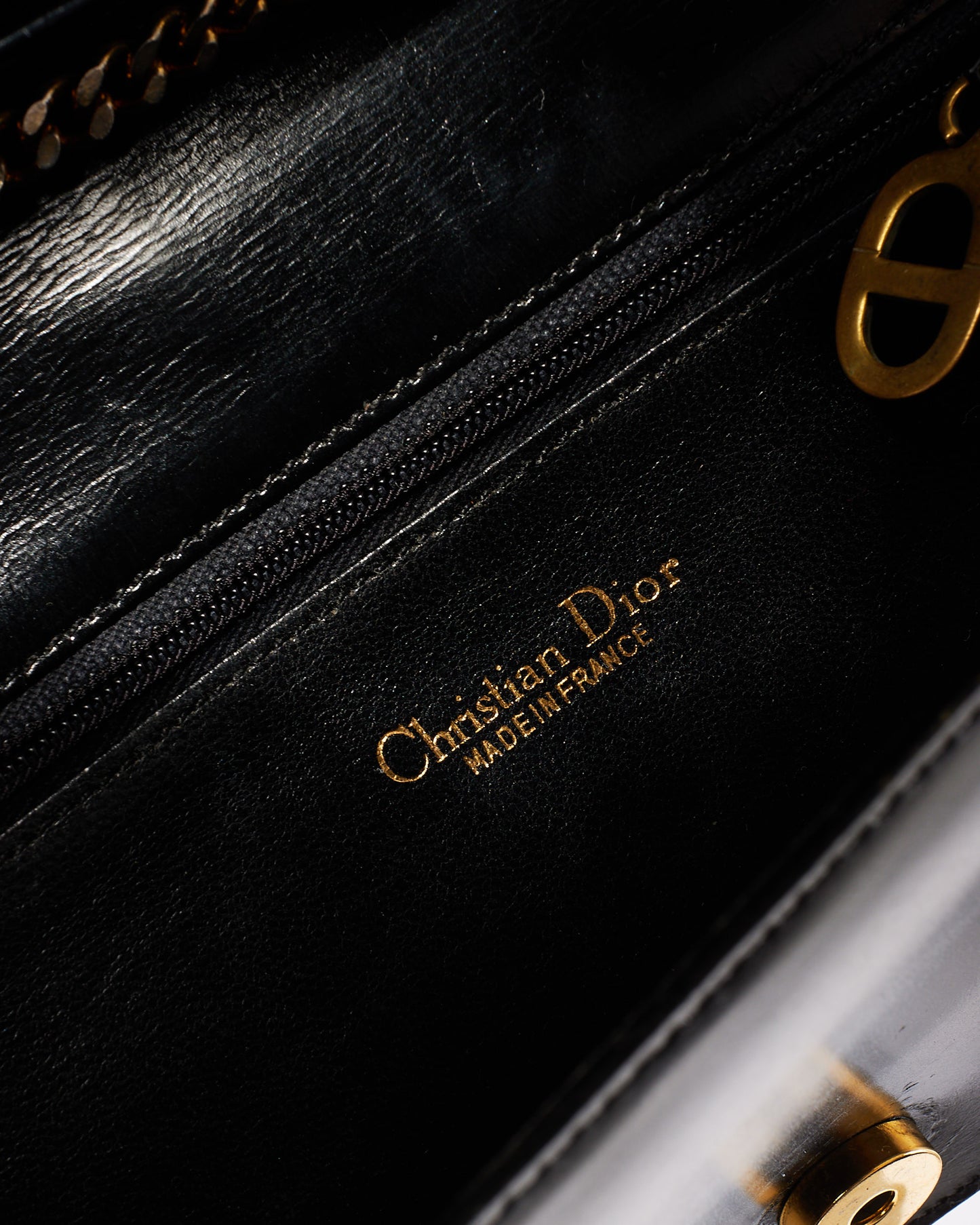 Dior Vintage Black Exotic Leather Shoulder Bag