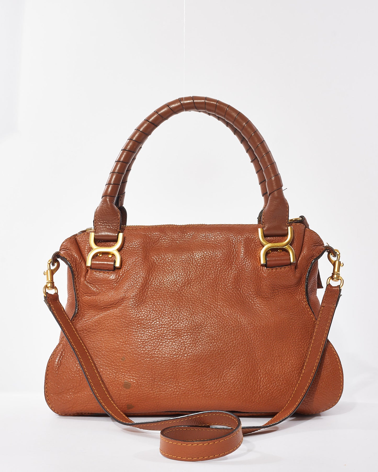 Chloé Tan Leather Marcie Double Carry Bag