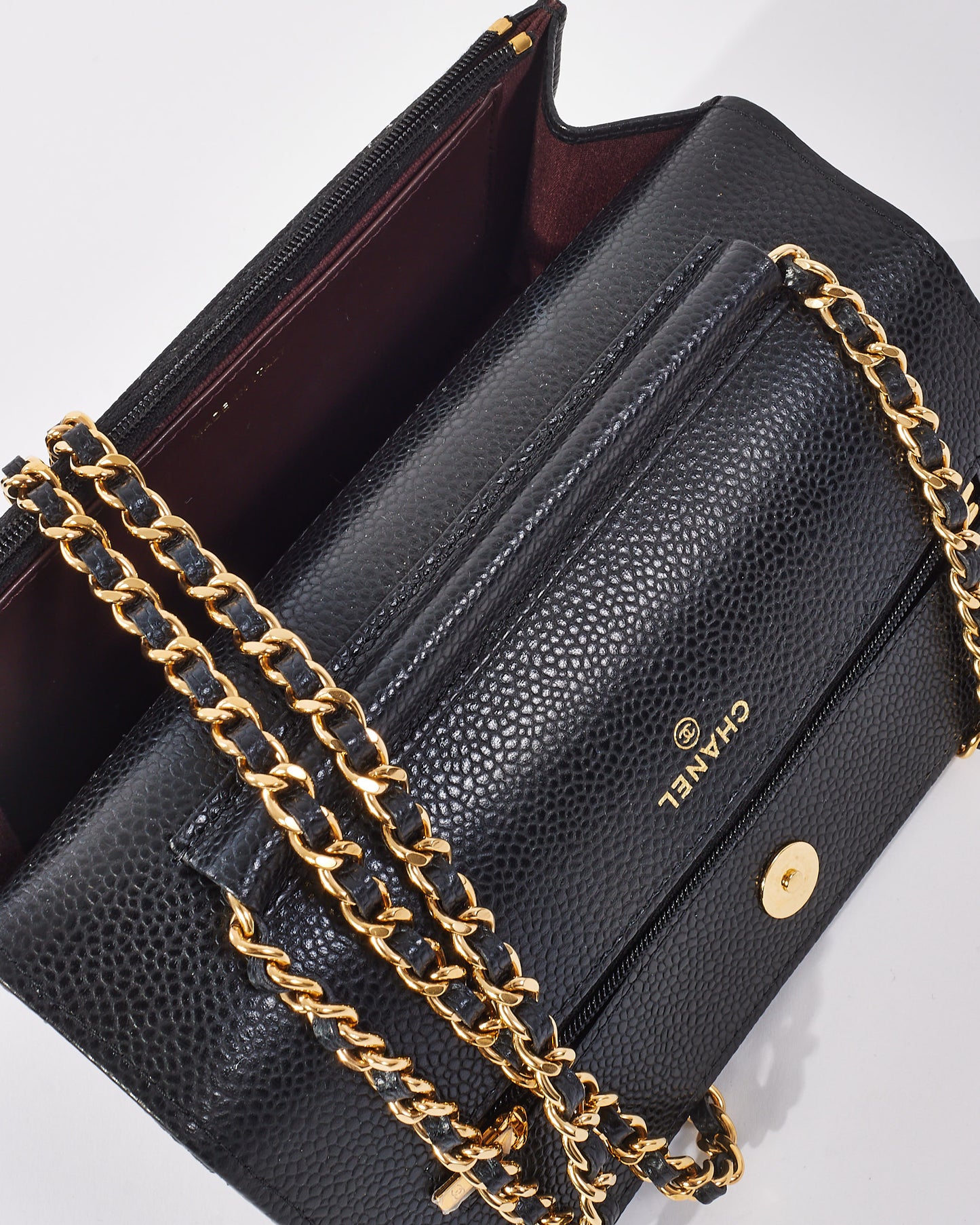 Chanel Black Caviar Leather Wallet On Chain GHW