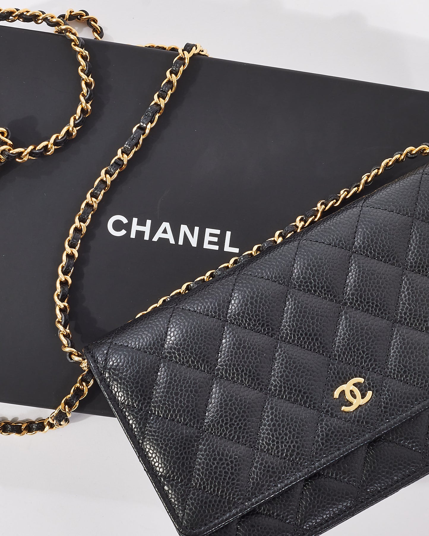 Chanel Black Caviar Leather Wallet On Chain GHW