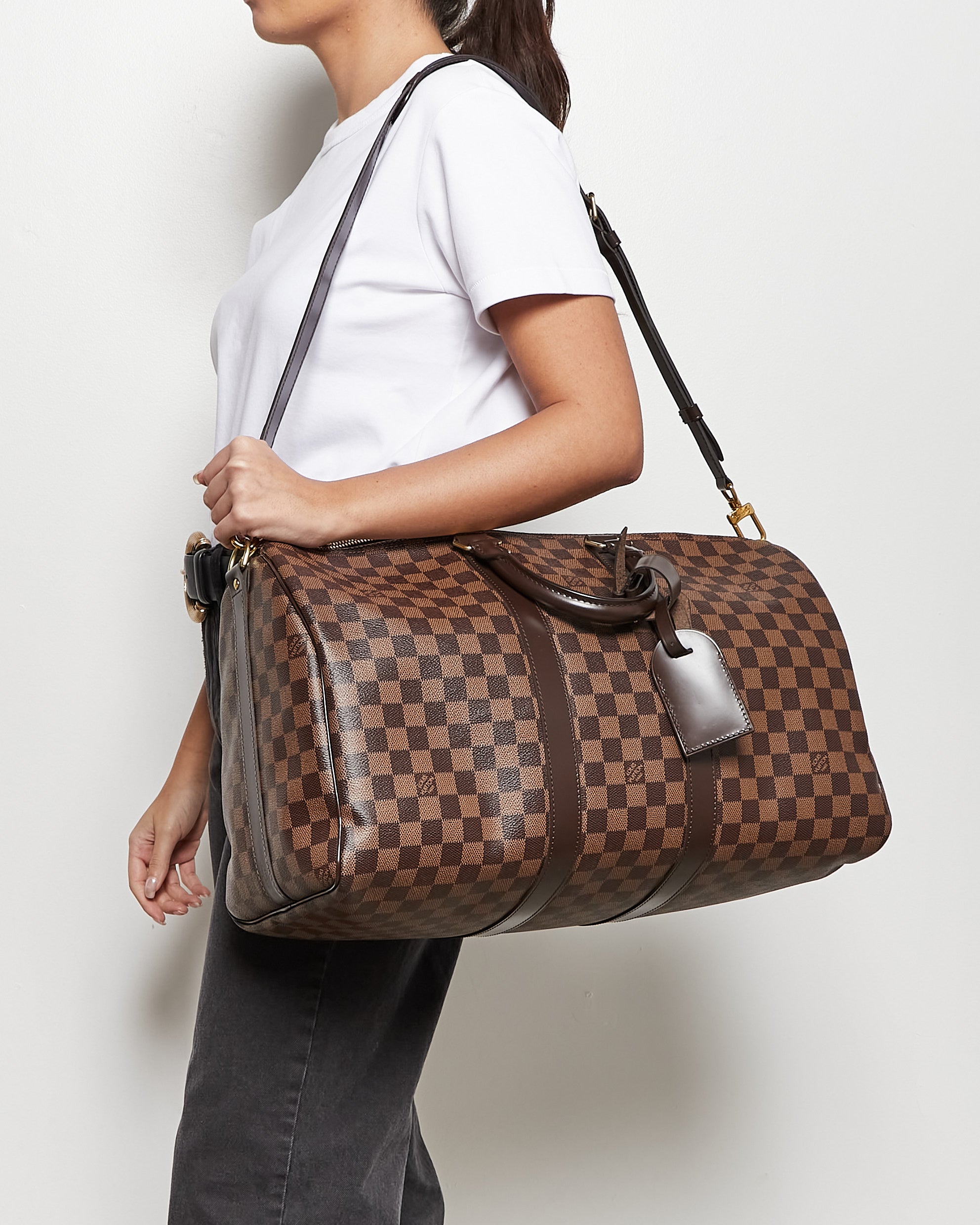 Louis vuitton keepall 45 damier ebene sales