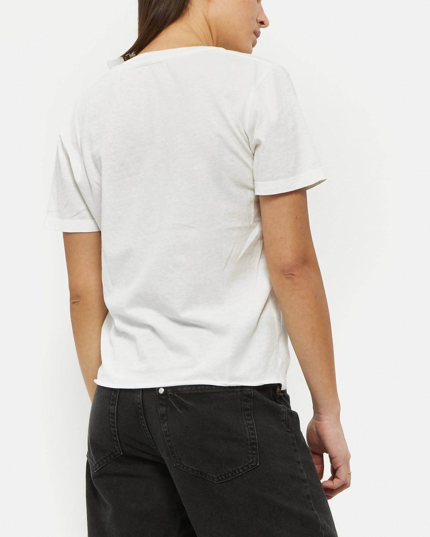 Saint Laurent T-shirt Graphique Cactus en Coton Léger Blanc - S