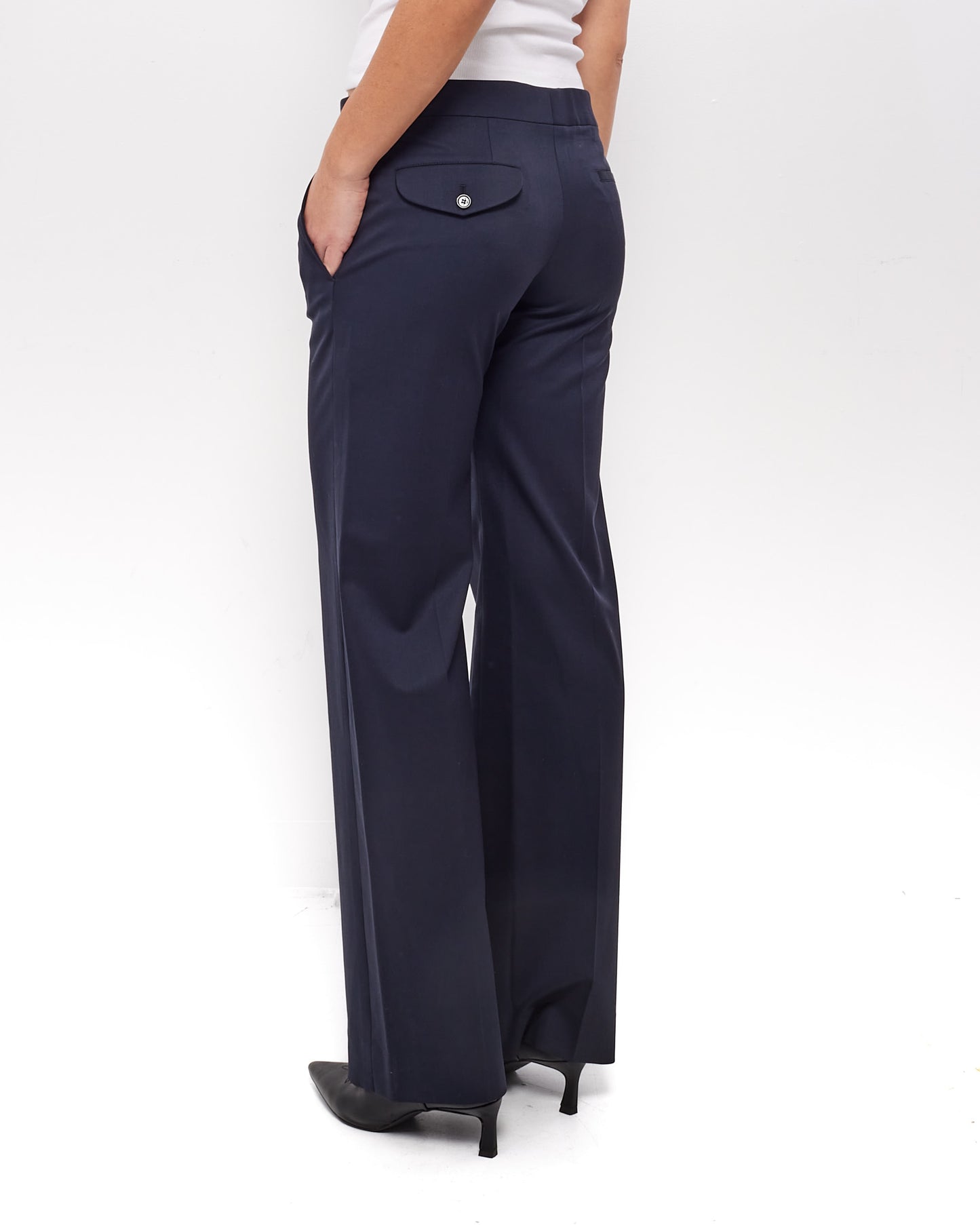 Chloé Pantalon droit en coton bleu marine - 38