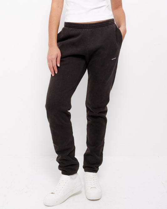 Balenciaga Black Grey Cotton Logo Jogging Pants - XS