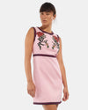 Gucci Pink Cotton with Rose Embroidery Midi Dress - S