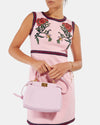 Gucci Pink Cotton with Rose Embroidery Midi Dress - S