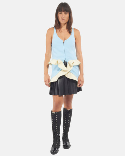 Balenciaga Light Blue & Cream Mini Dress - 36