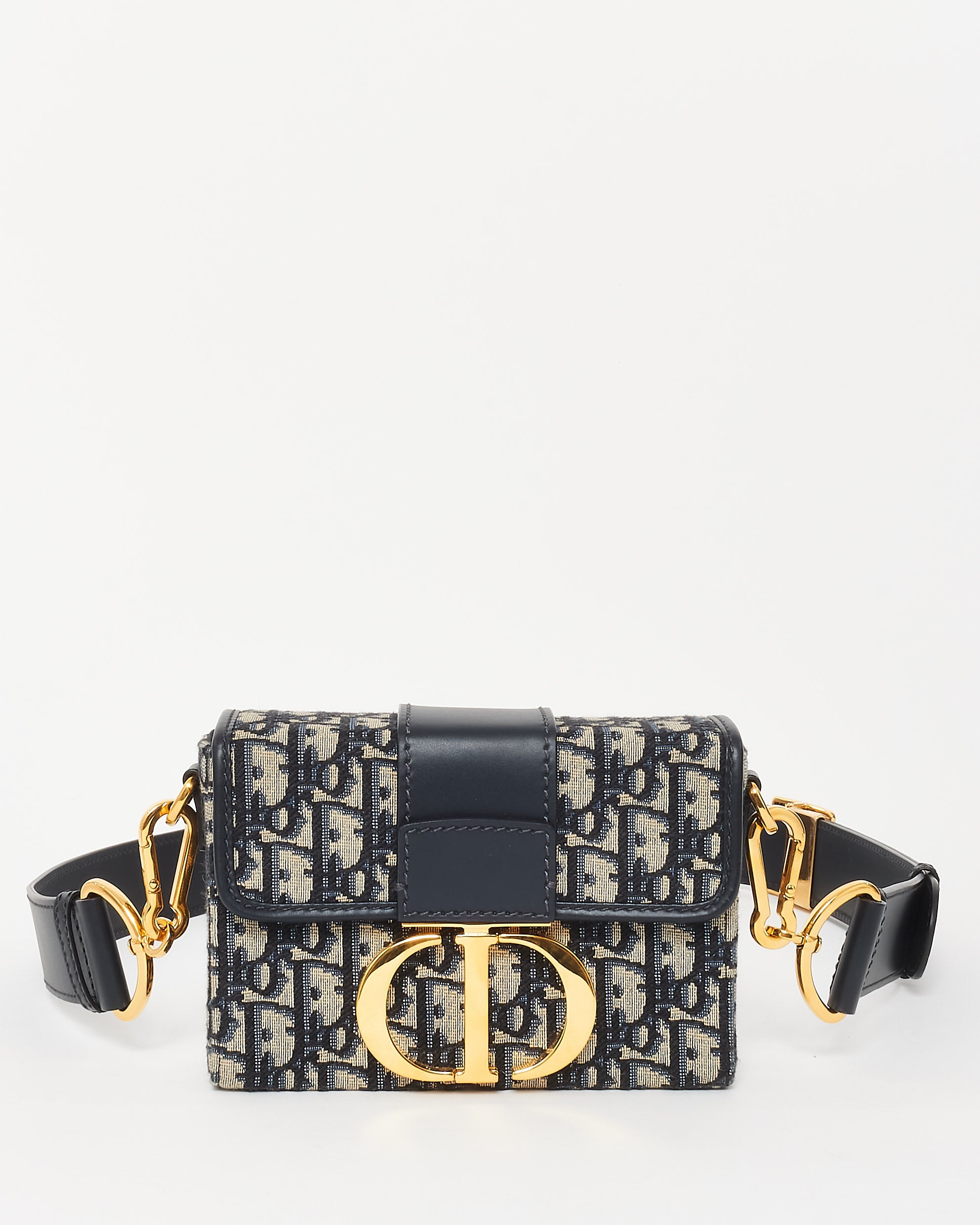 Buy Dior Navy Blue Oblique Canvas Trotter 30 Montaigne