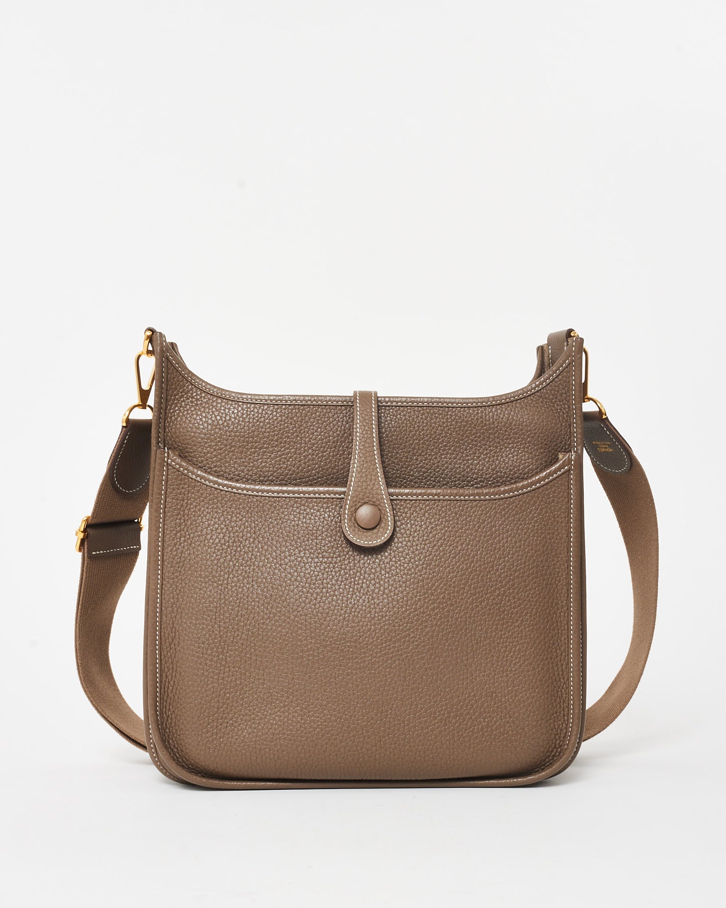 Hermès Étoupe Clemence Leather Evelyne III Bag