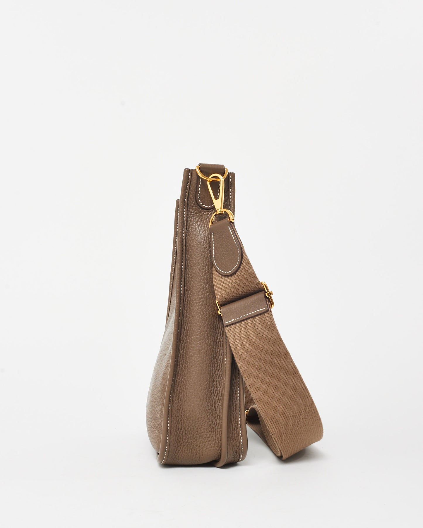 Hermès Étoupe Clemence Leather Evelyne III Bag