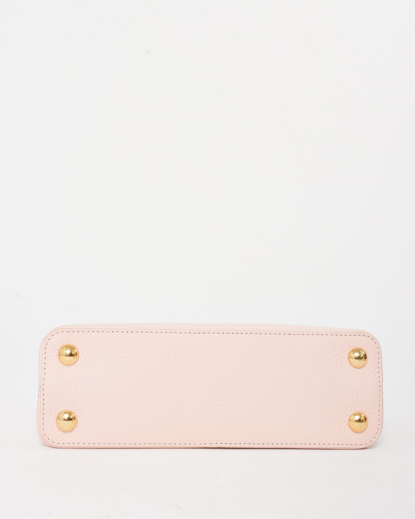 Louis Vuitton Light Pink Grained Leather Capucines BB Bag