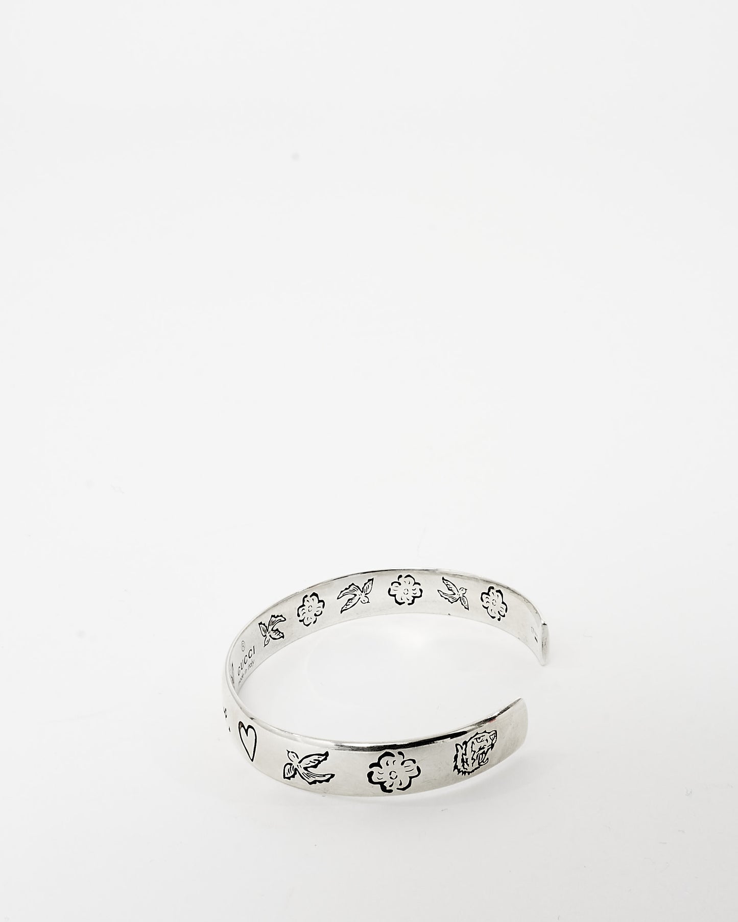 Gucci Silver "Blind For Love" Bangle Bracelet